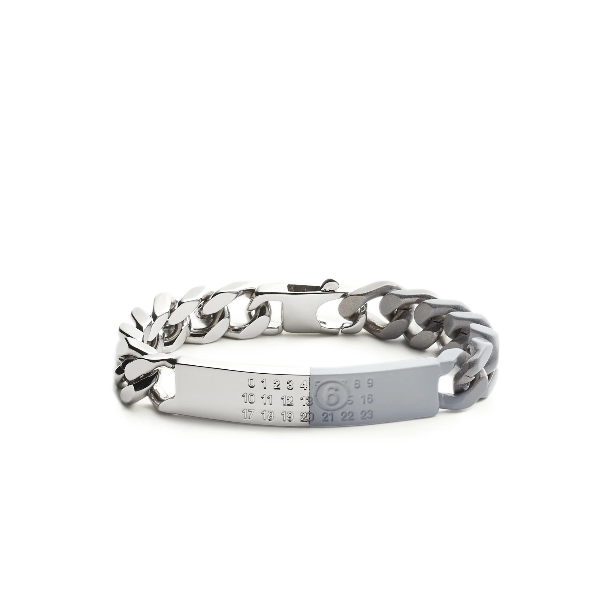 MM6 Maison Margiela Minimal Logo ID Tag curb Bracelet