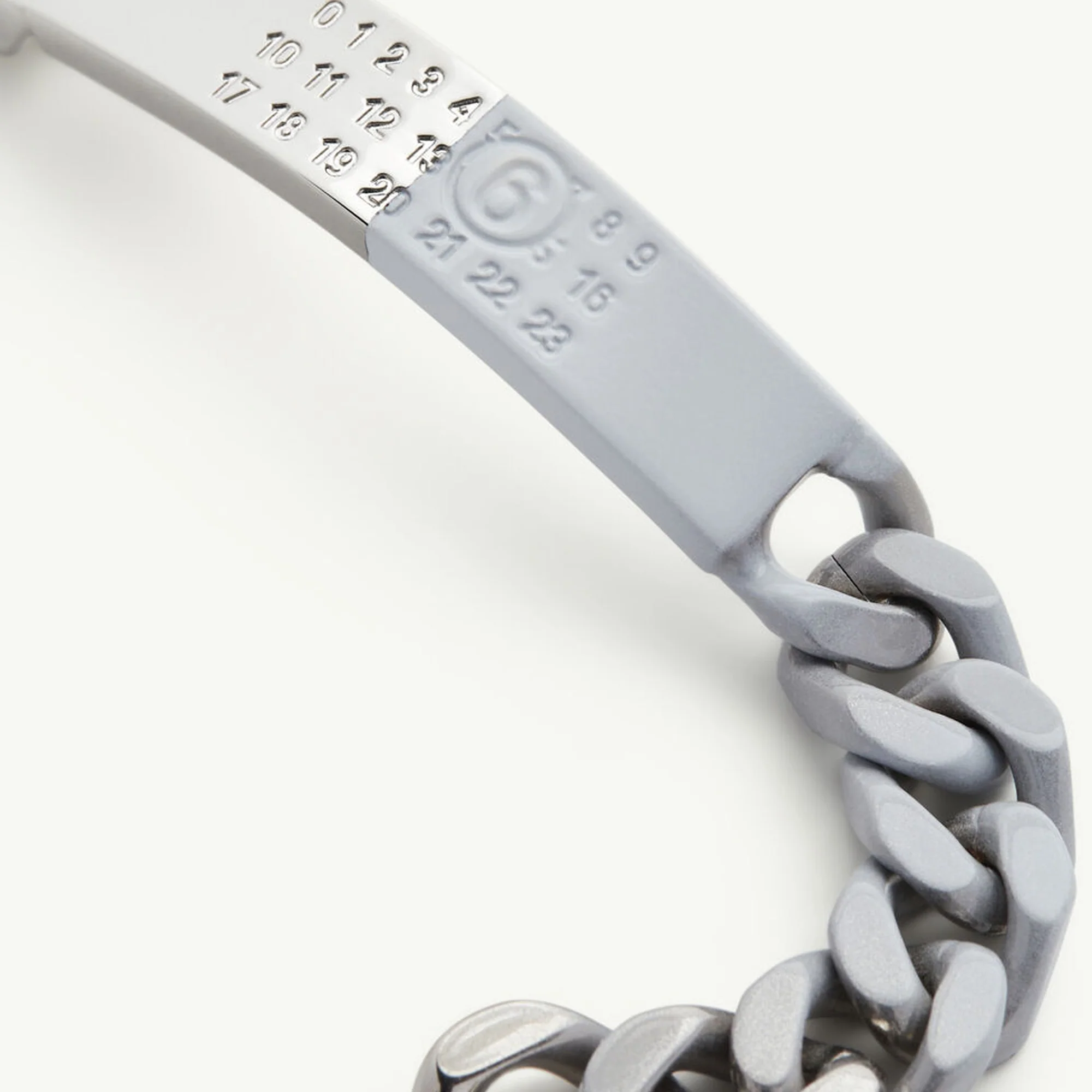 MM6 Maison Margiela Minimal Logo ID Tag curb Bracelet - Image 2