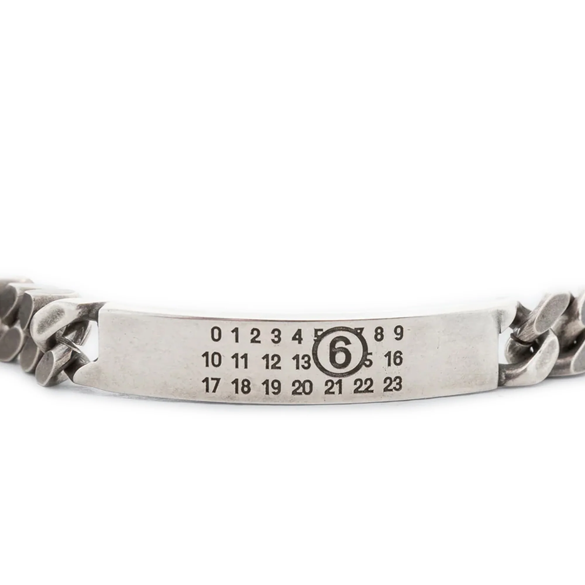 MM6 Maison Margiela Minimal Logo ID Tag Curb Bracelet - Image 2