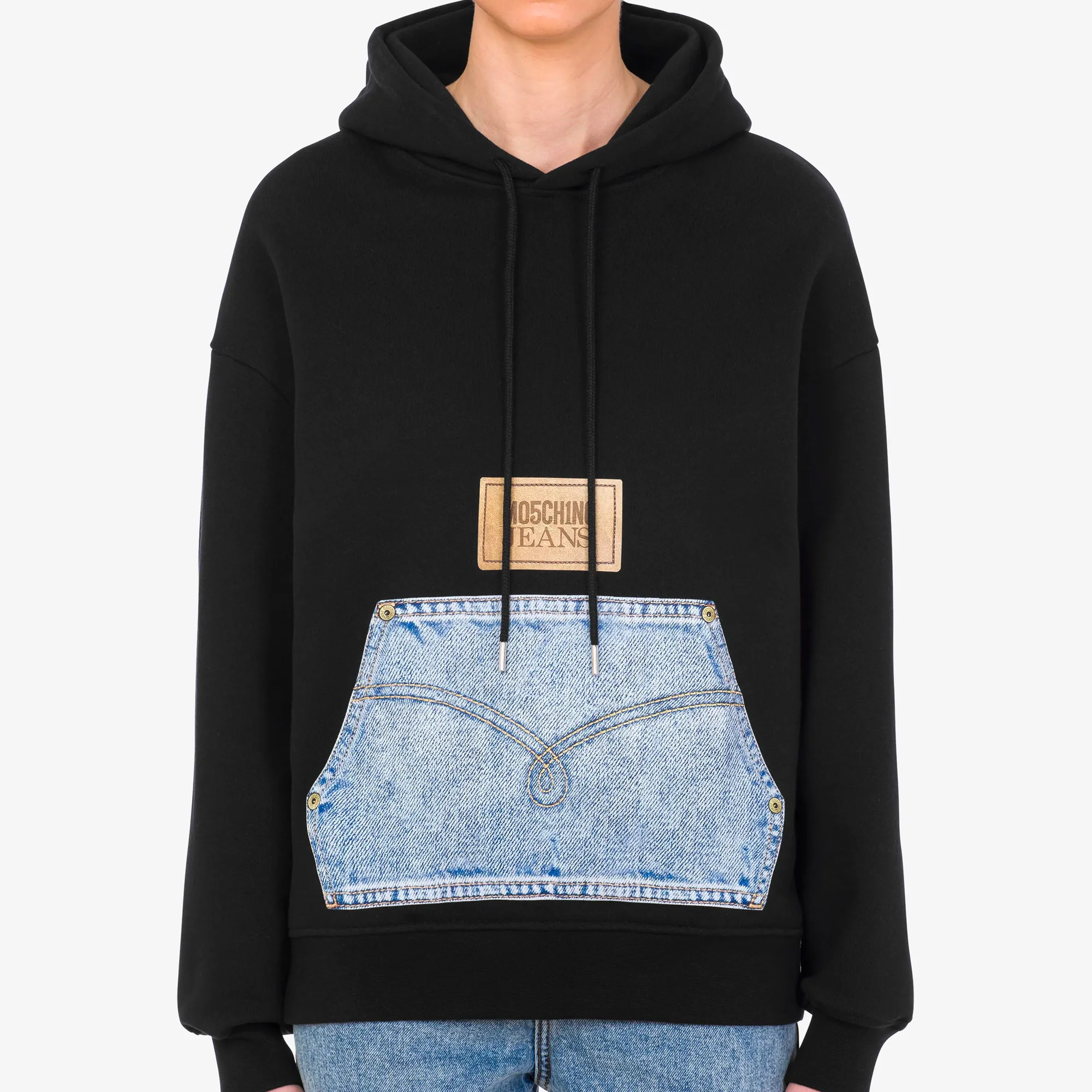 MO5CH1NO JEANS Womens Fleece Hoodie - Image 2