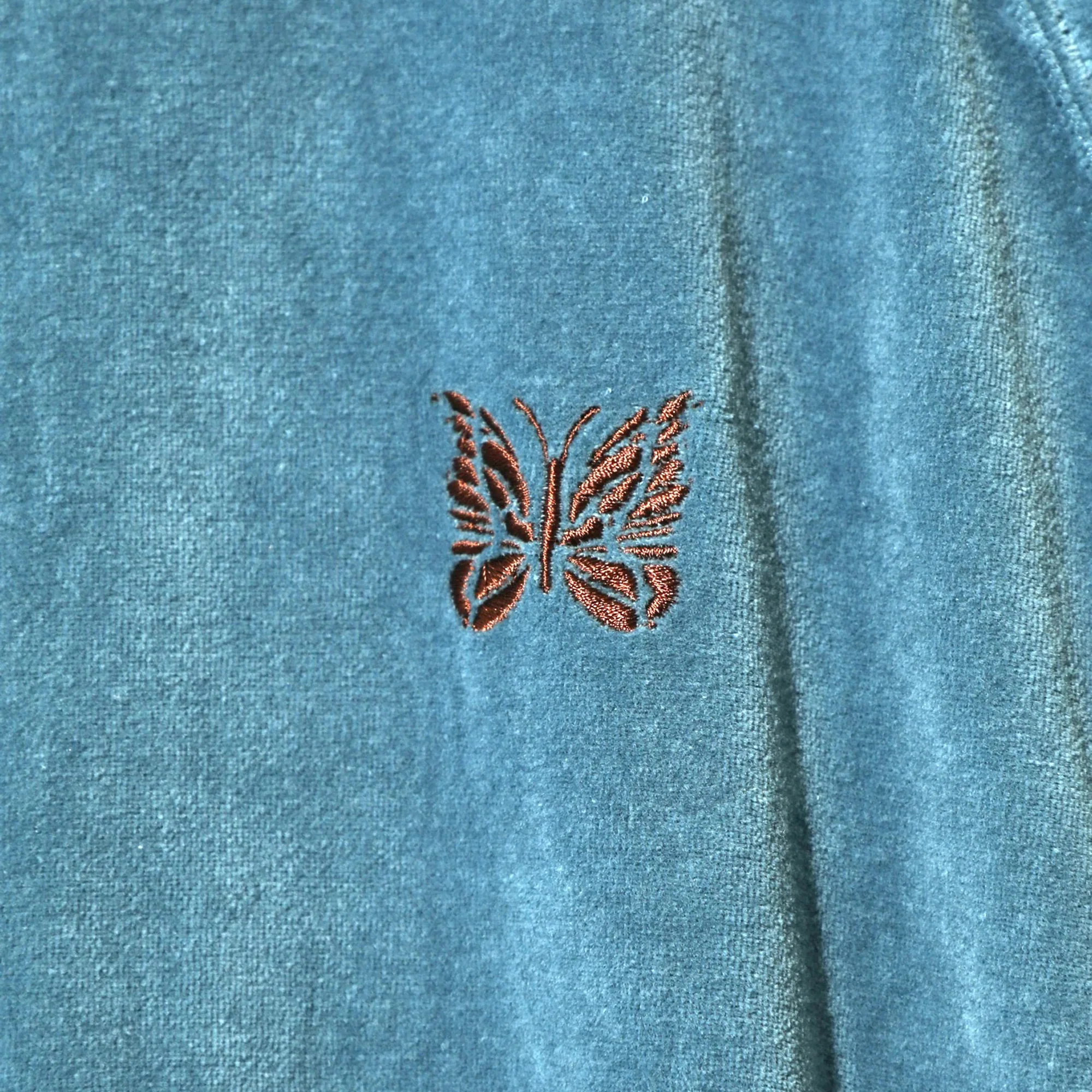 Needles Mens C/PE Velour Track Jacket 'Blue Grey' - Image 3
