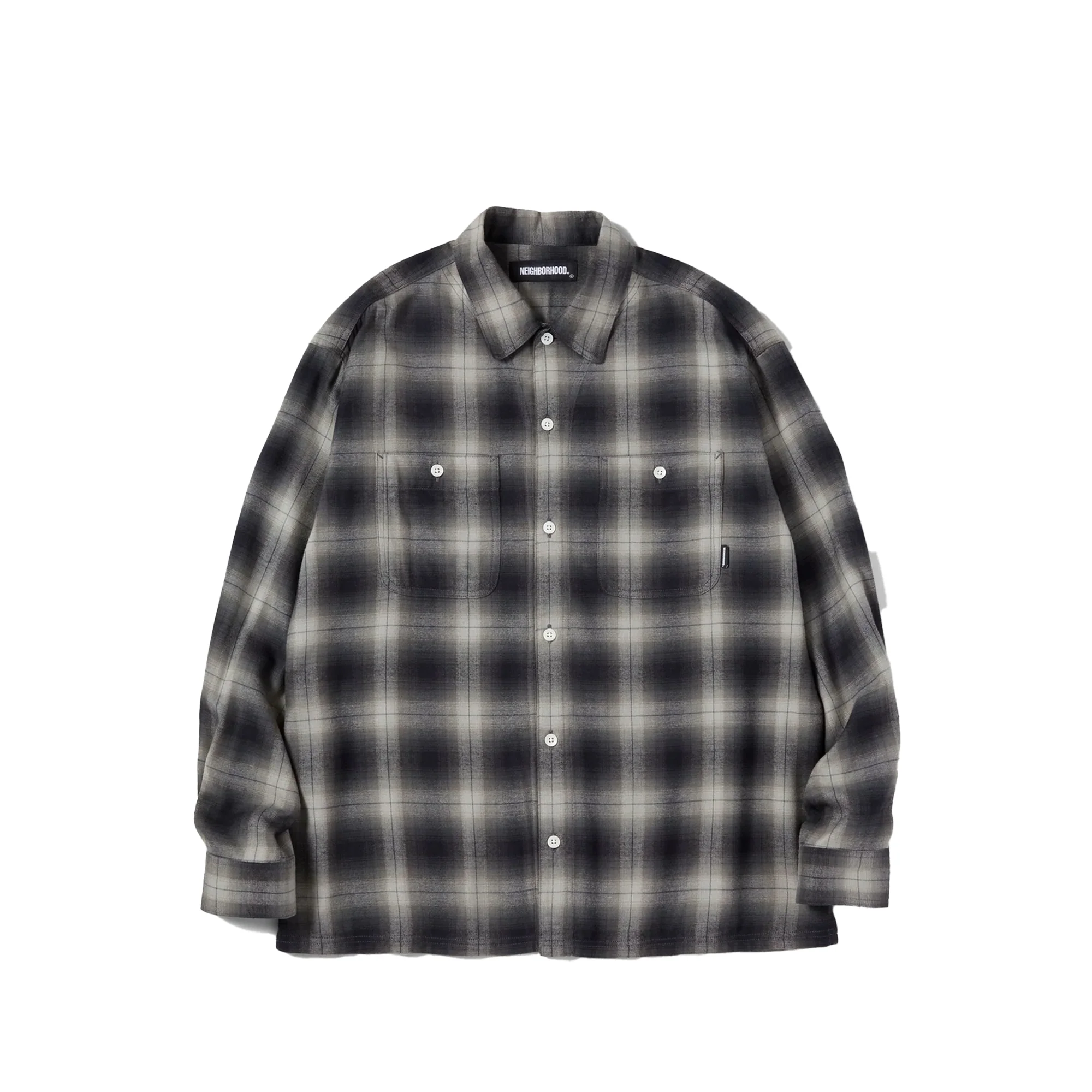 Neighborhood Mens CR Check LS Shirt Black