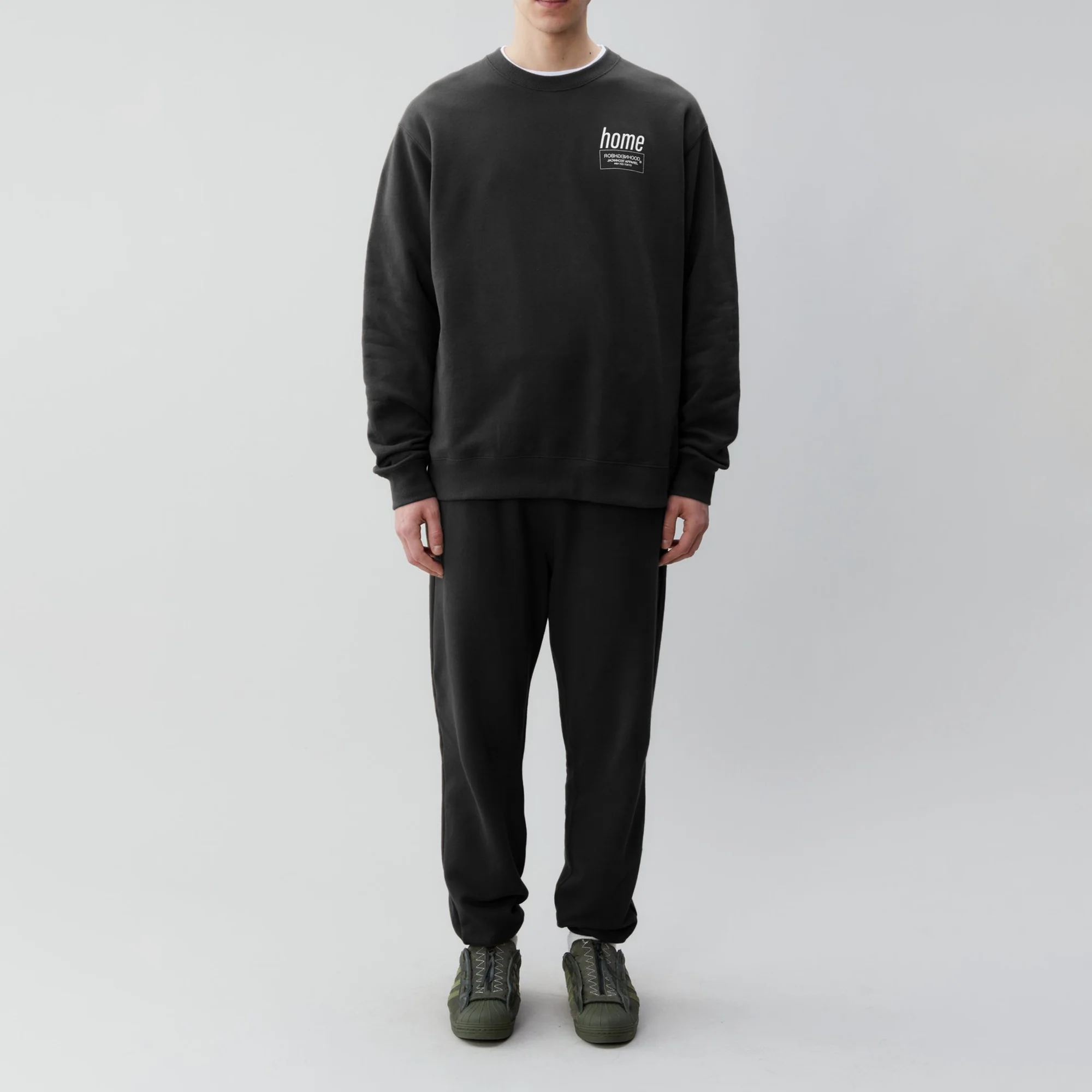 Neighborhood Mens Home / C-Set Up Sweatshirt and Sweatpants 'Black' - Image 4