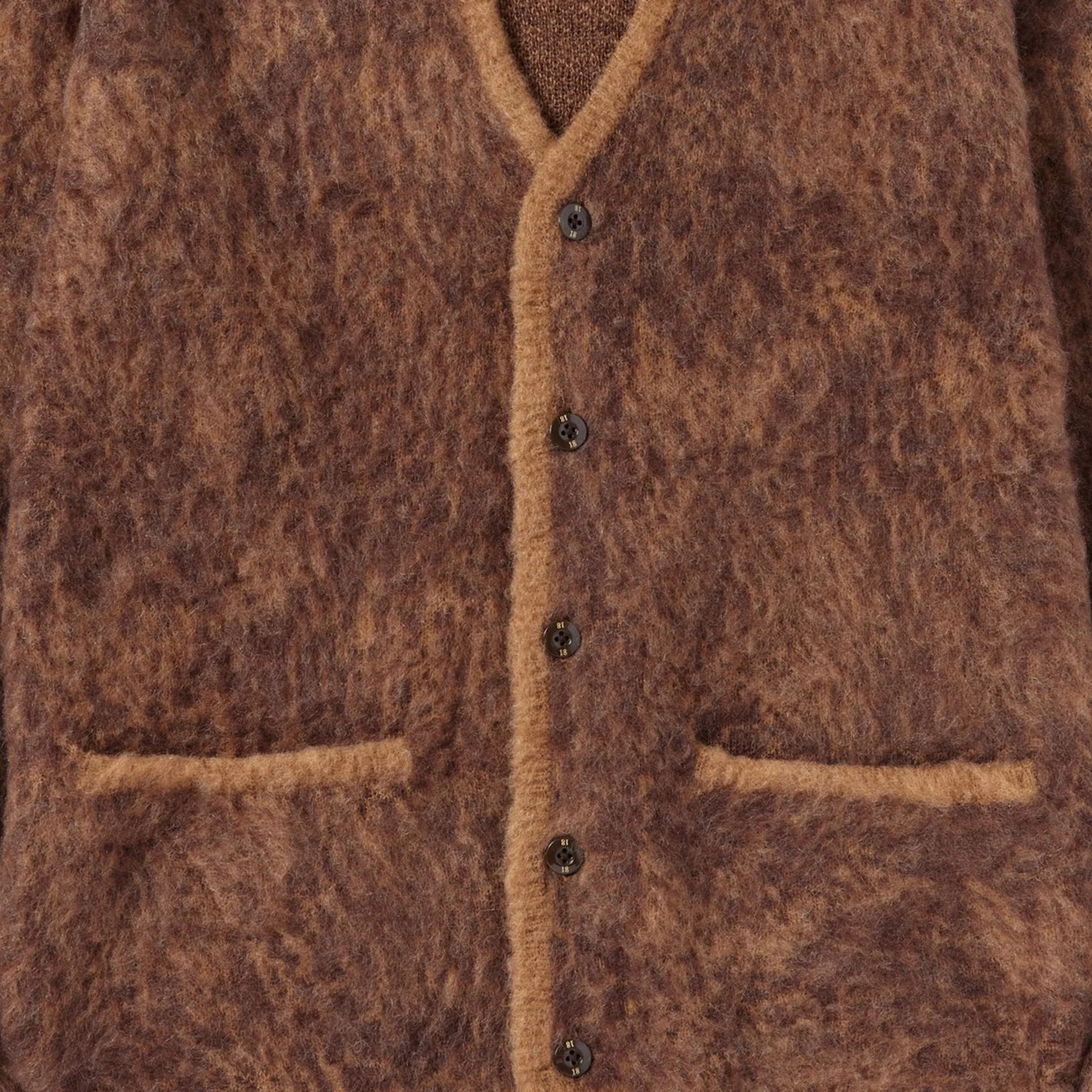 Neighborhood Mens Mohair Cardigan /AN-Knit LS 'Brown' - Image 2