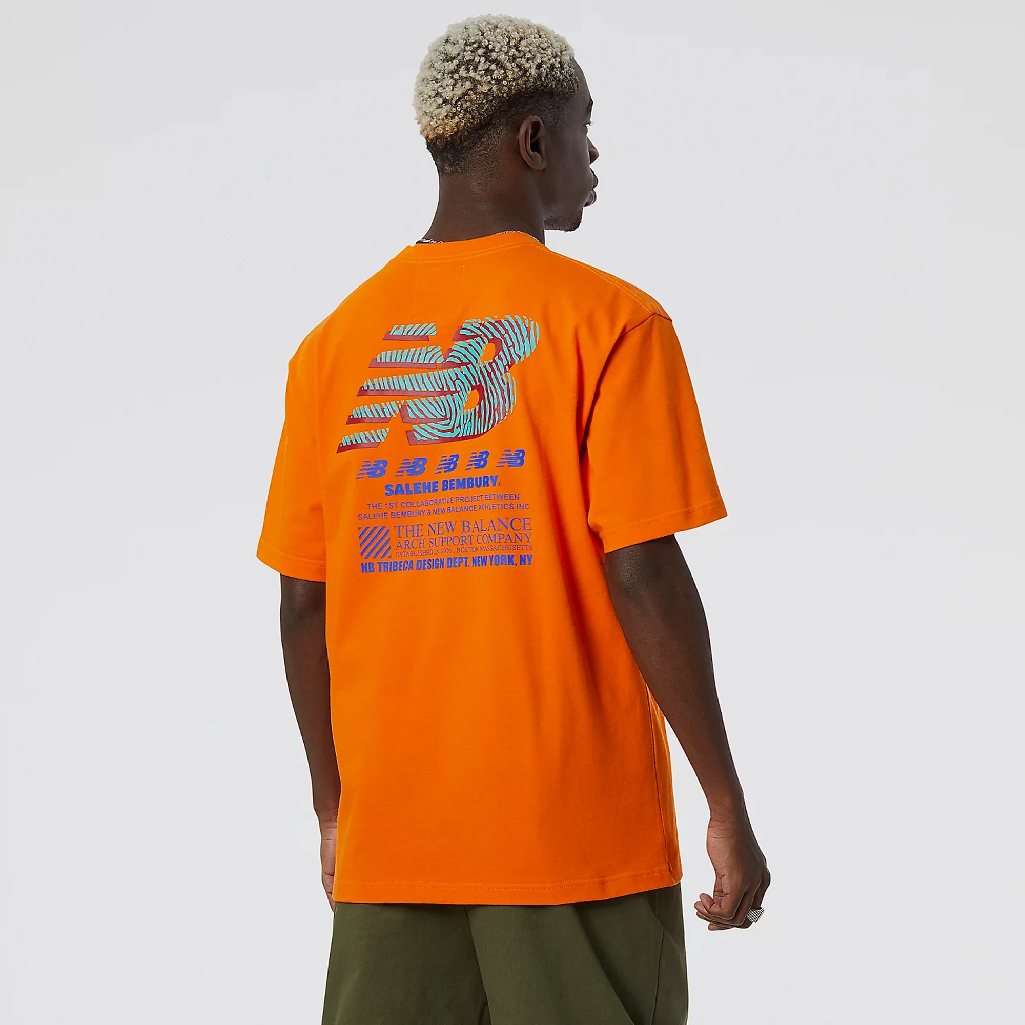 New Balance x Salehe Mens Yurt Tee 'Varsity Orange' - Image 3