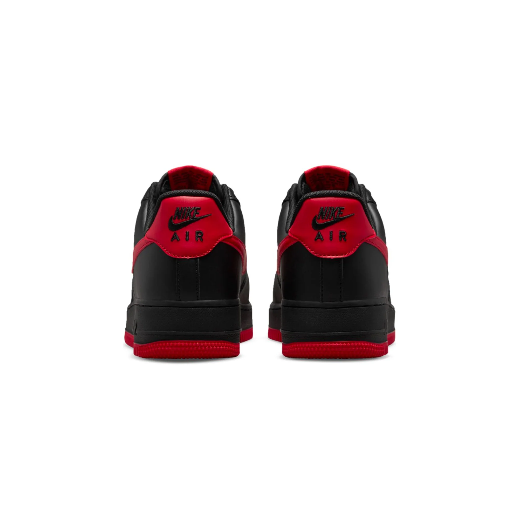 Nike Mens Air Force 1 '07 Shoes 'Black/University Red' - Image 3