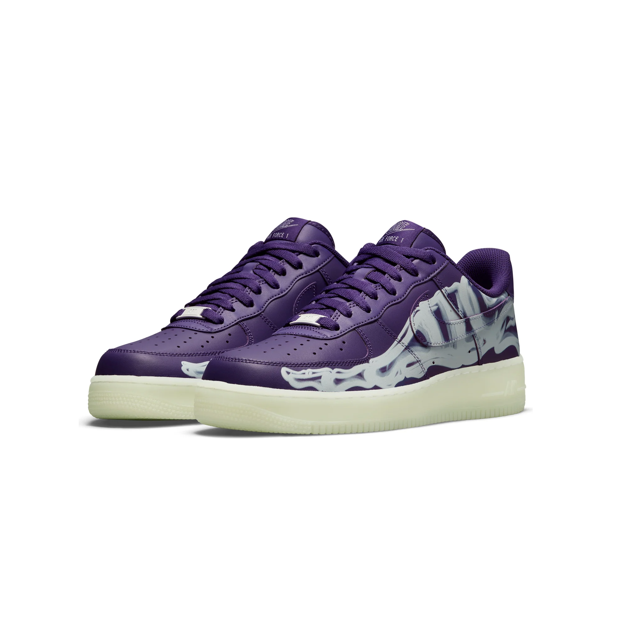 Nike Mens Air Force 1'07 Skeleton Shoes 'Court Purple' - Image 2