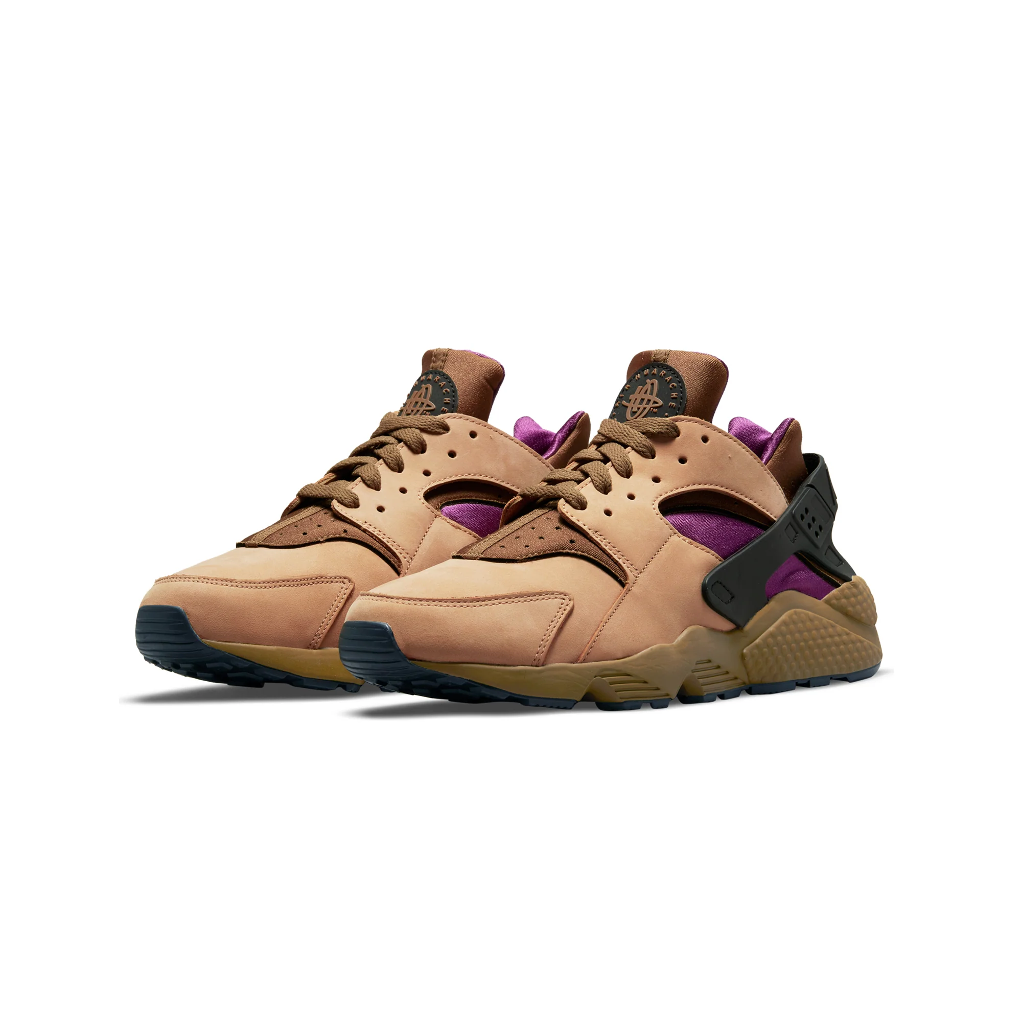 Nike Mens Air Huarache LE Shoes 'Praline/Umber-Vine-Black' - Image 2