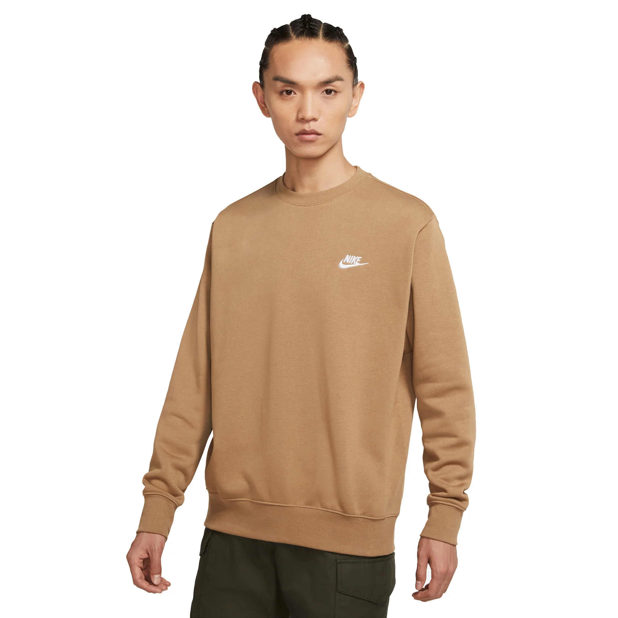 Nike Mens Sportswear Club Fleece Crewneck 'DK Driftwood' - Image 2