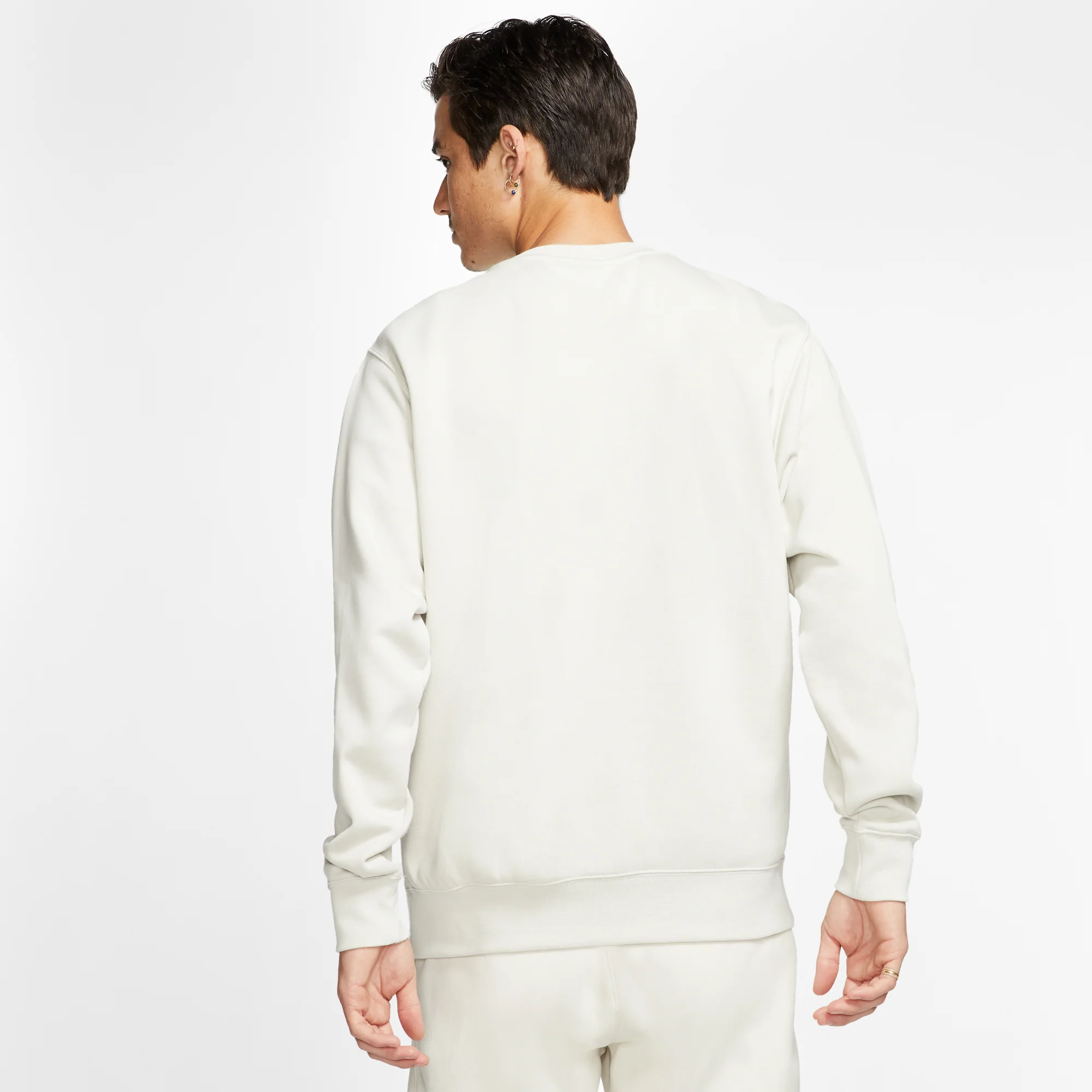 Nike Mens Sportswear Club Fleece Crew Light Bone - Image 3