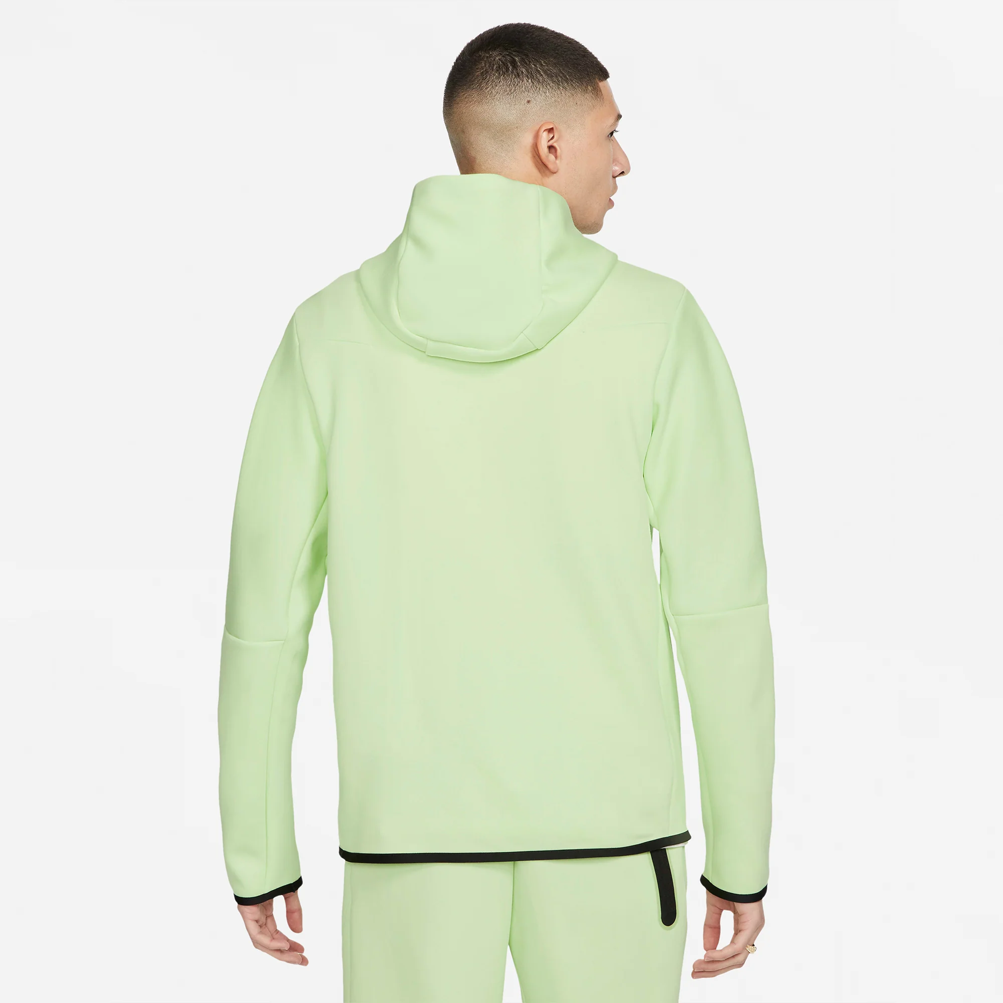 Nike Mens Sportswear Tech Fleece Full-Zip 'Liquid Lime' Hoodie - Image 3