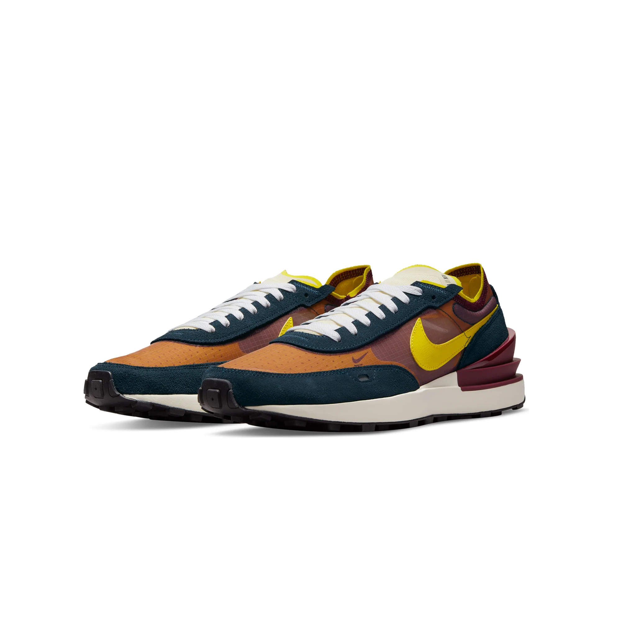Nike Mens Waffle One SE Shoes 'Dark Beetroot/Yellow Strike' - Image 2