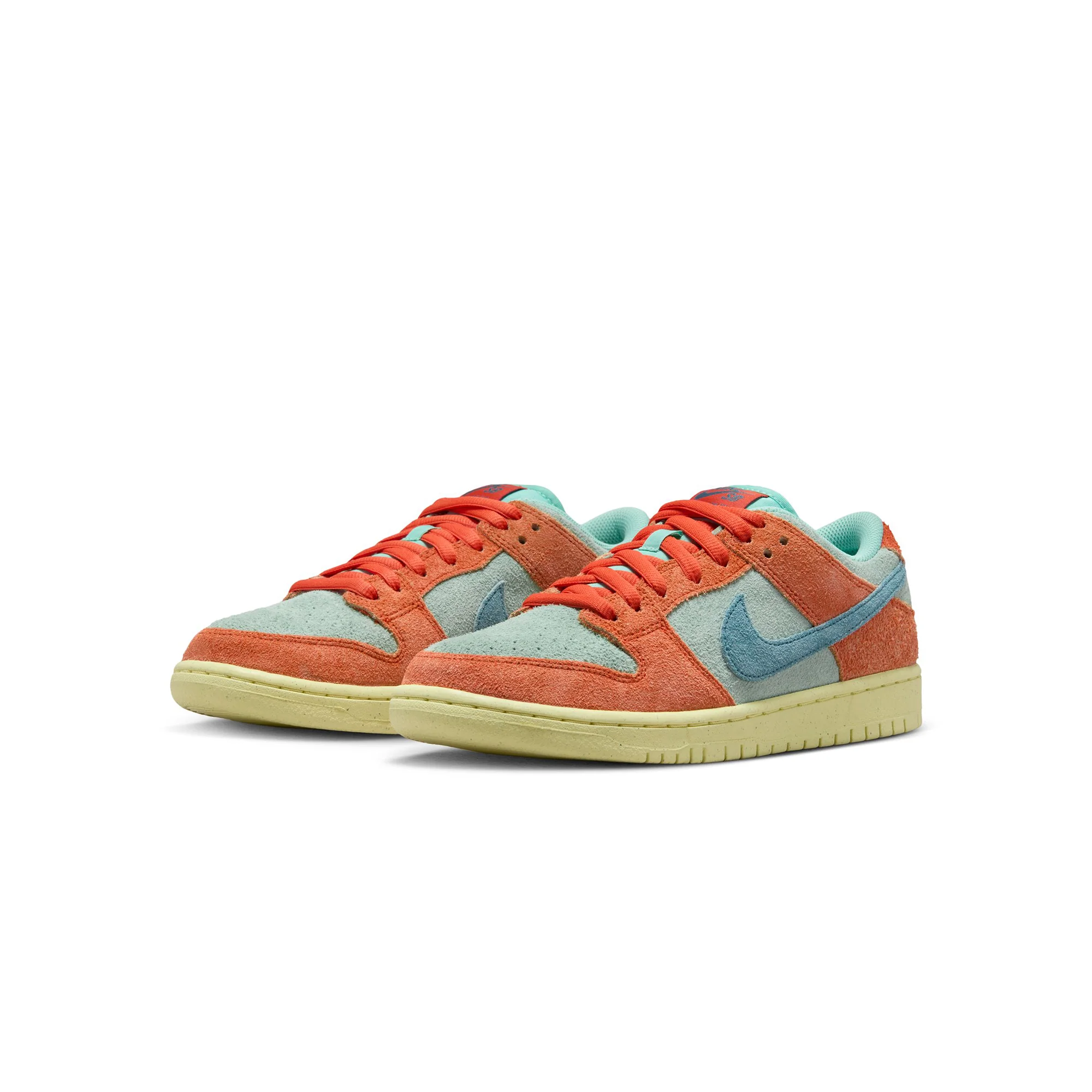 Nike SB Mens Dunk Low Pro Premium Shoes 'Orange/Noise Aqua' - Image 2