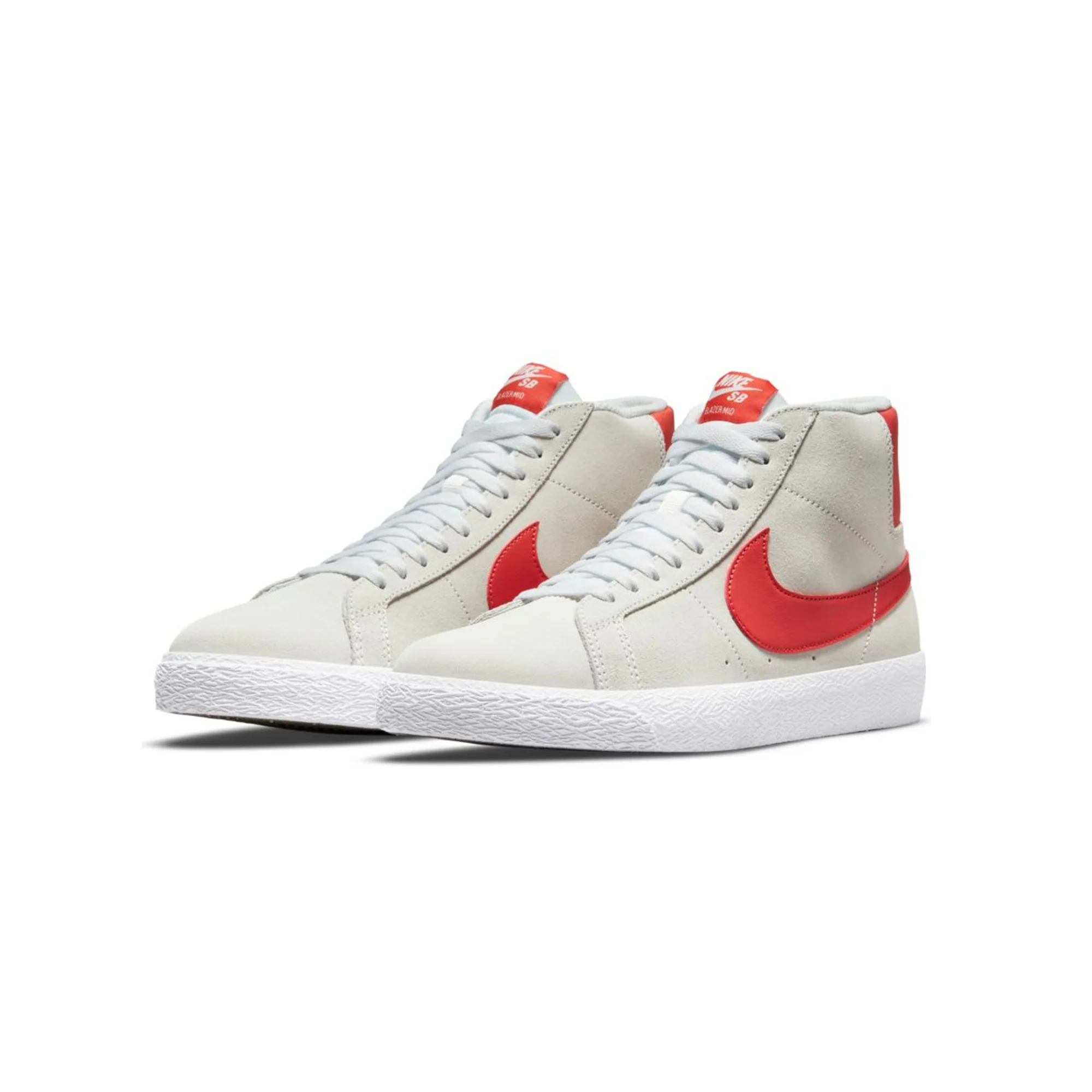 Nike SB Mens Zoom Blazer Mid Shoes 'Summit White/Lobster' - Image 2