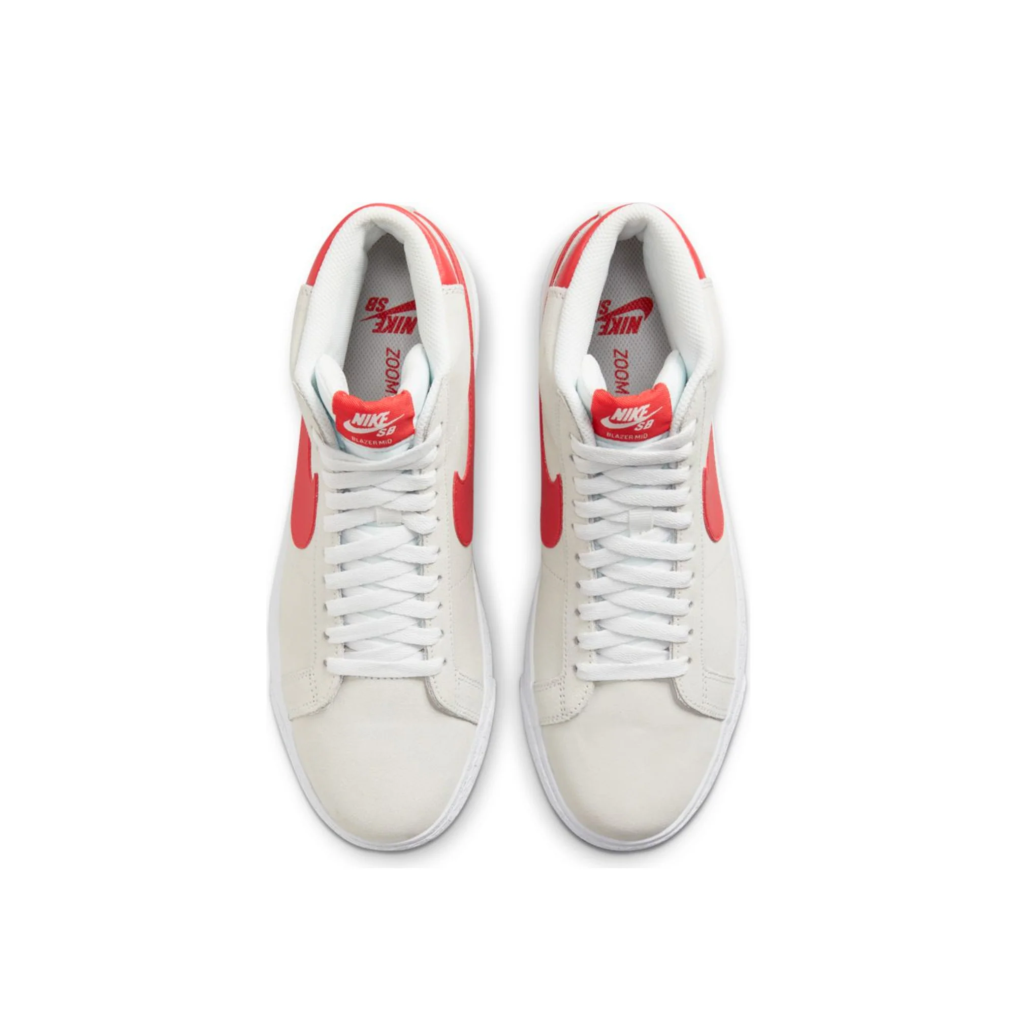 Nike SB Mens Zoom Blazer Mid Shoes 'Summit White/Lobster' - Image 4