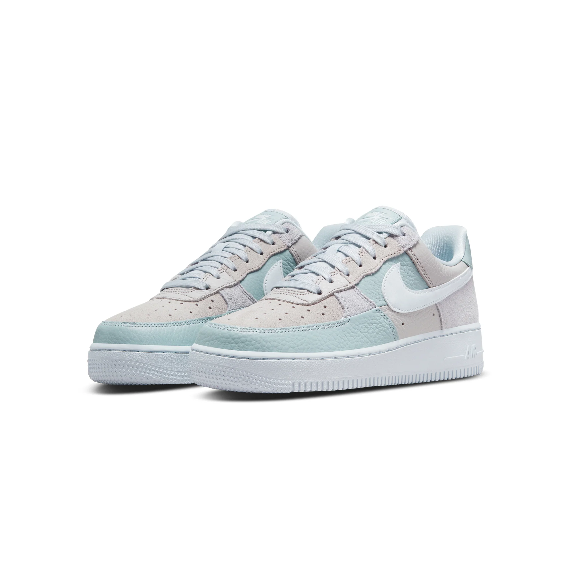 Nike Womens Air Force 1 '07 Shoes 'Football Grey/Aura Ocean Cube' - Image 2