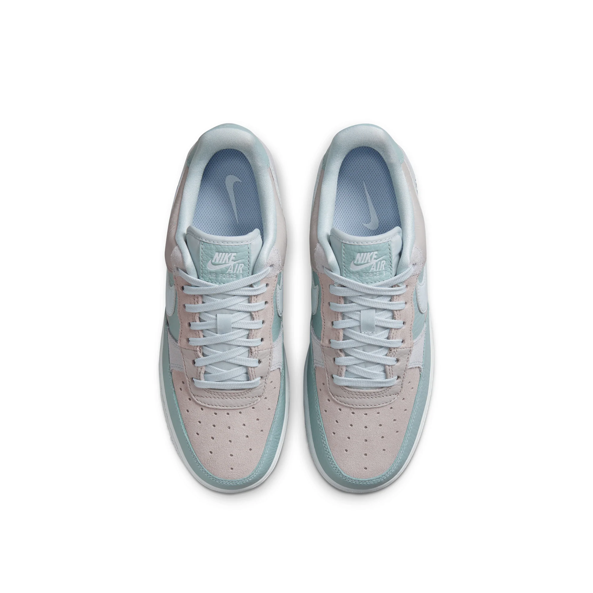 Nike Womens Air Force 1 '07 Shoes 'Football Grey/Aura Ocean Cube' - Image 4