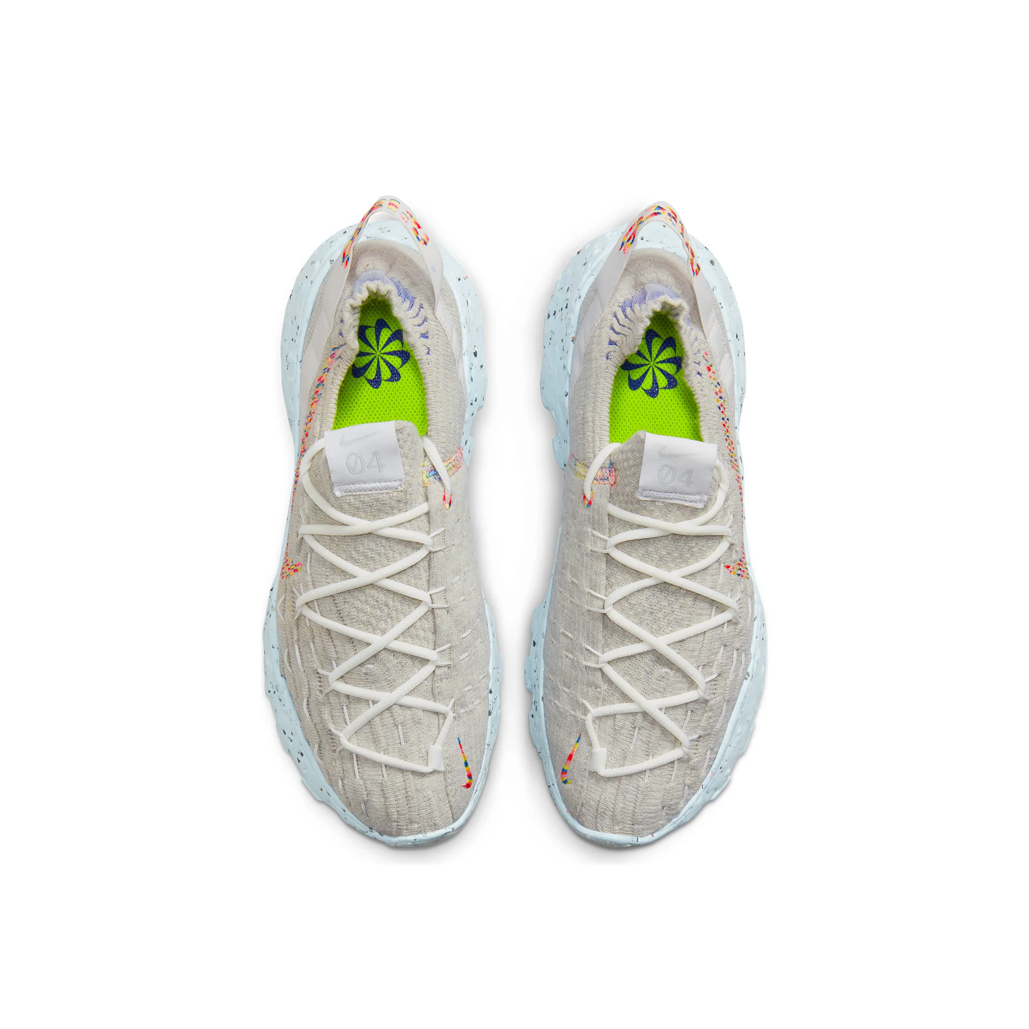 Nike Womens Space Hippie 04 Shoes Summit White/Multi-Color-Photon Dust - Image 4