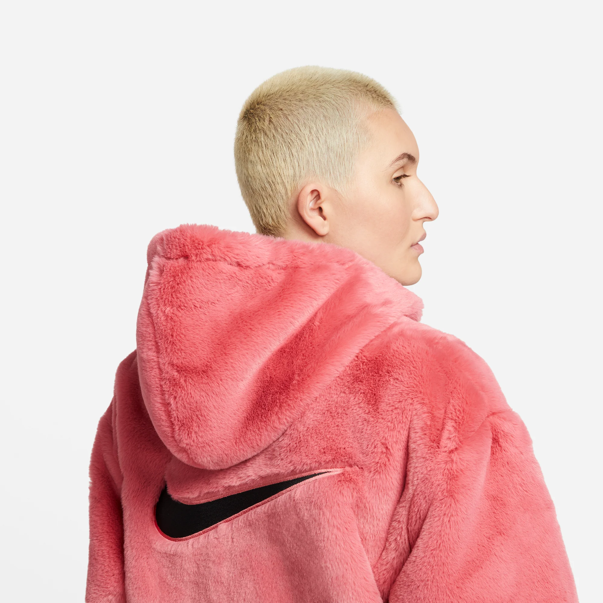 Nike Womens Sportswear Essential Faux Fur Jacket 'Archaeo Pink' - Image 4