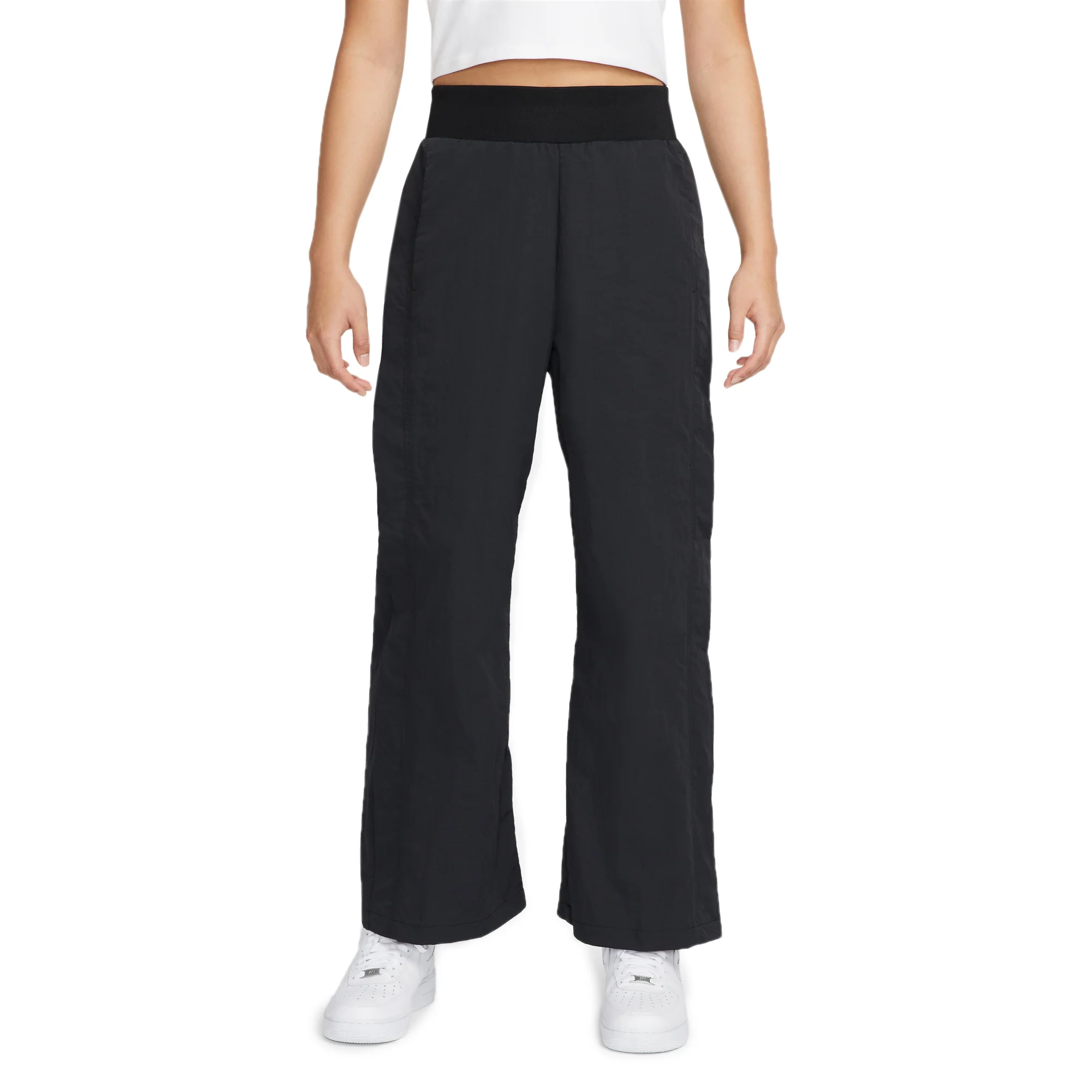 Nike Womens Sportswear Icon Clash Woven Wide Leg Pants 'Black' - Image 2