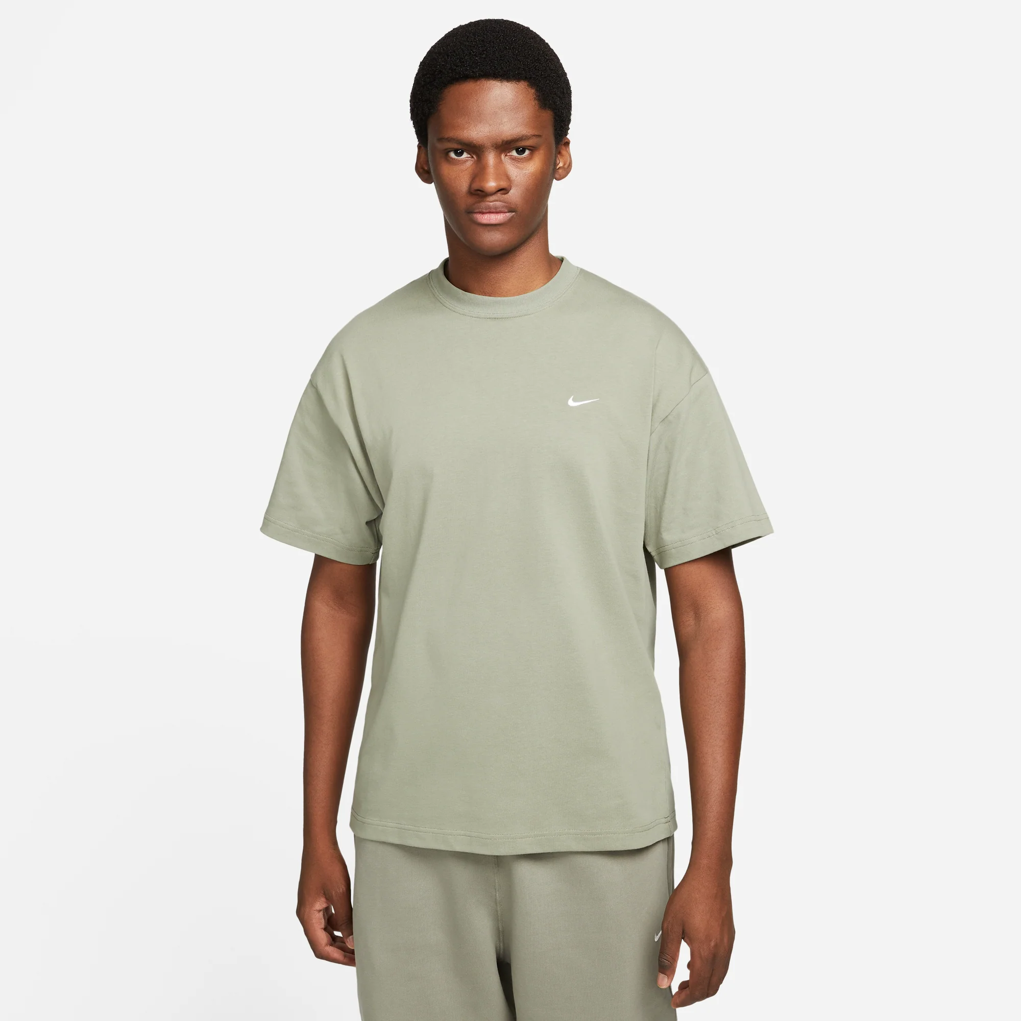Nike Mens Solo Swoosh T-Shirt 'Light Army' - Image 3