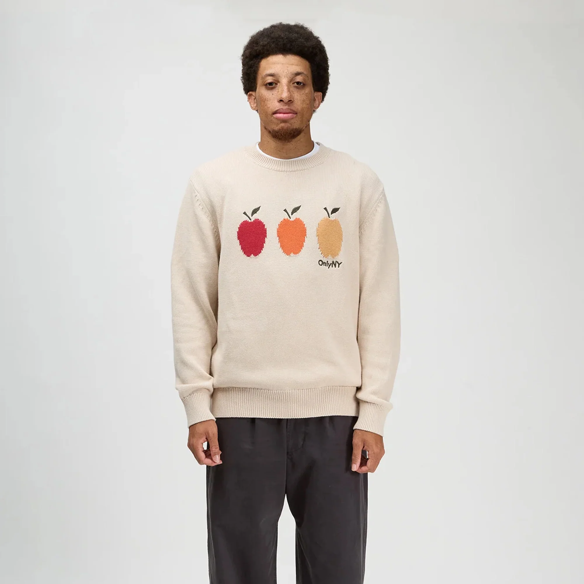 Only NY Mens Apple Crewneck Cotton Sweater - Image 2