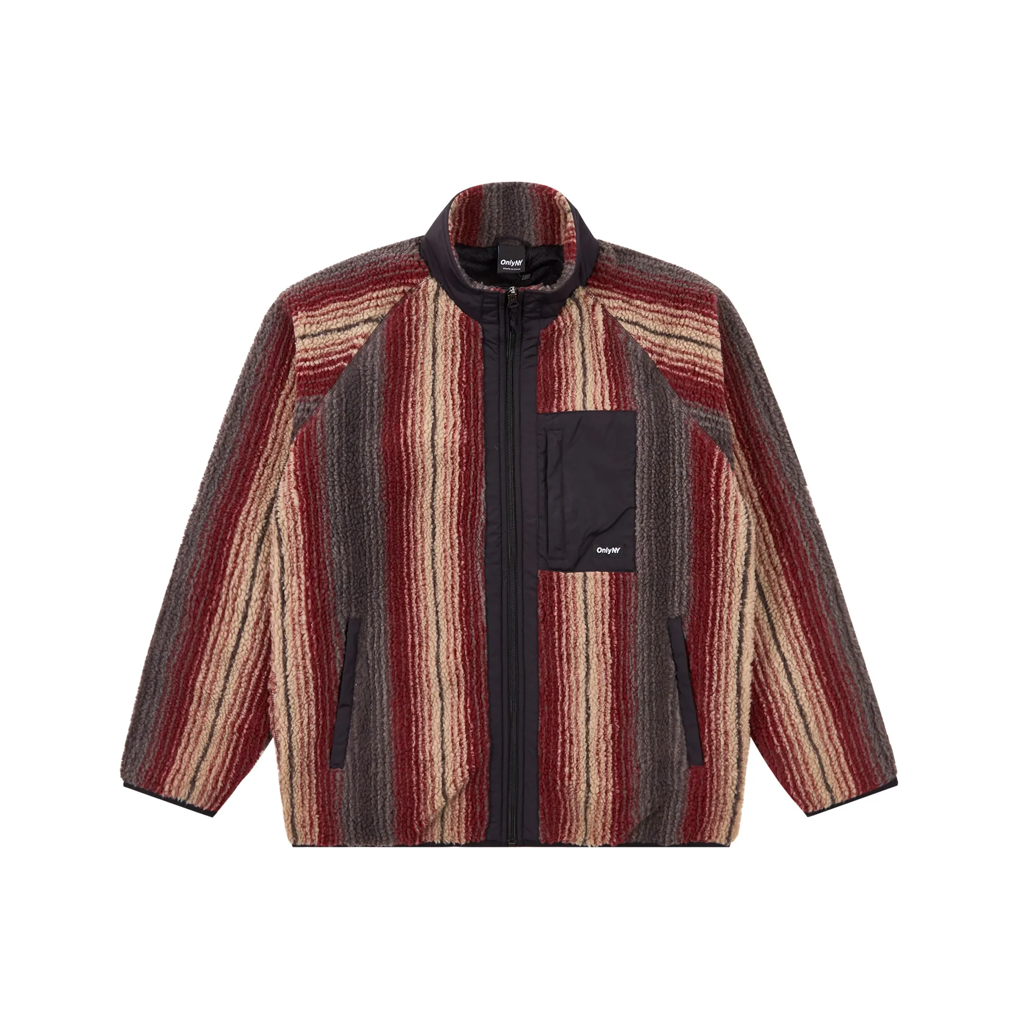 Only NY Mens Radiant Stripe Fleece Jacket