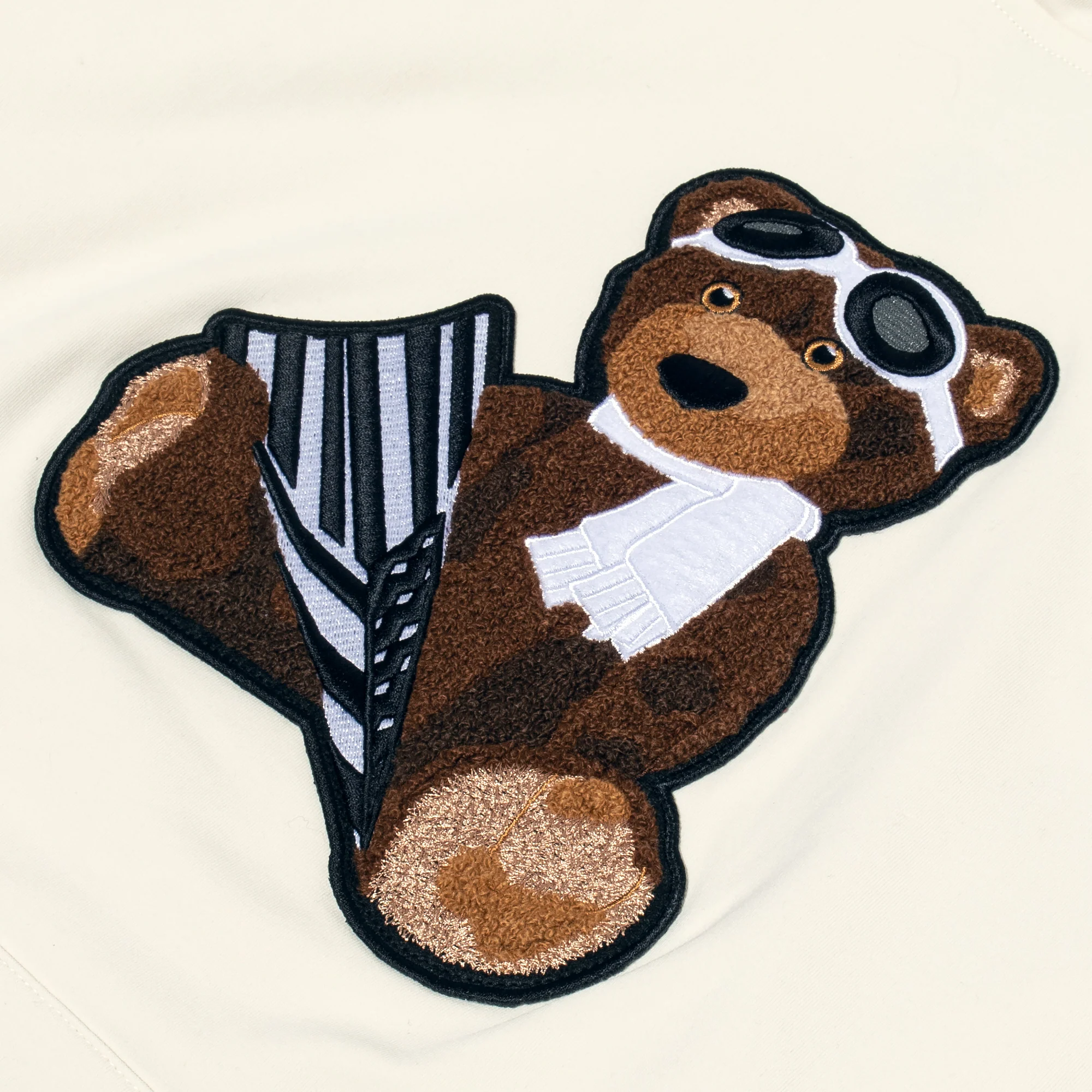 Paper Planes Mens Chenille Bear Hoodie 'Vapor' - Image 2