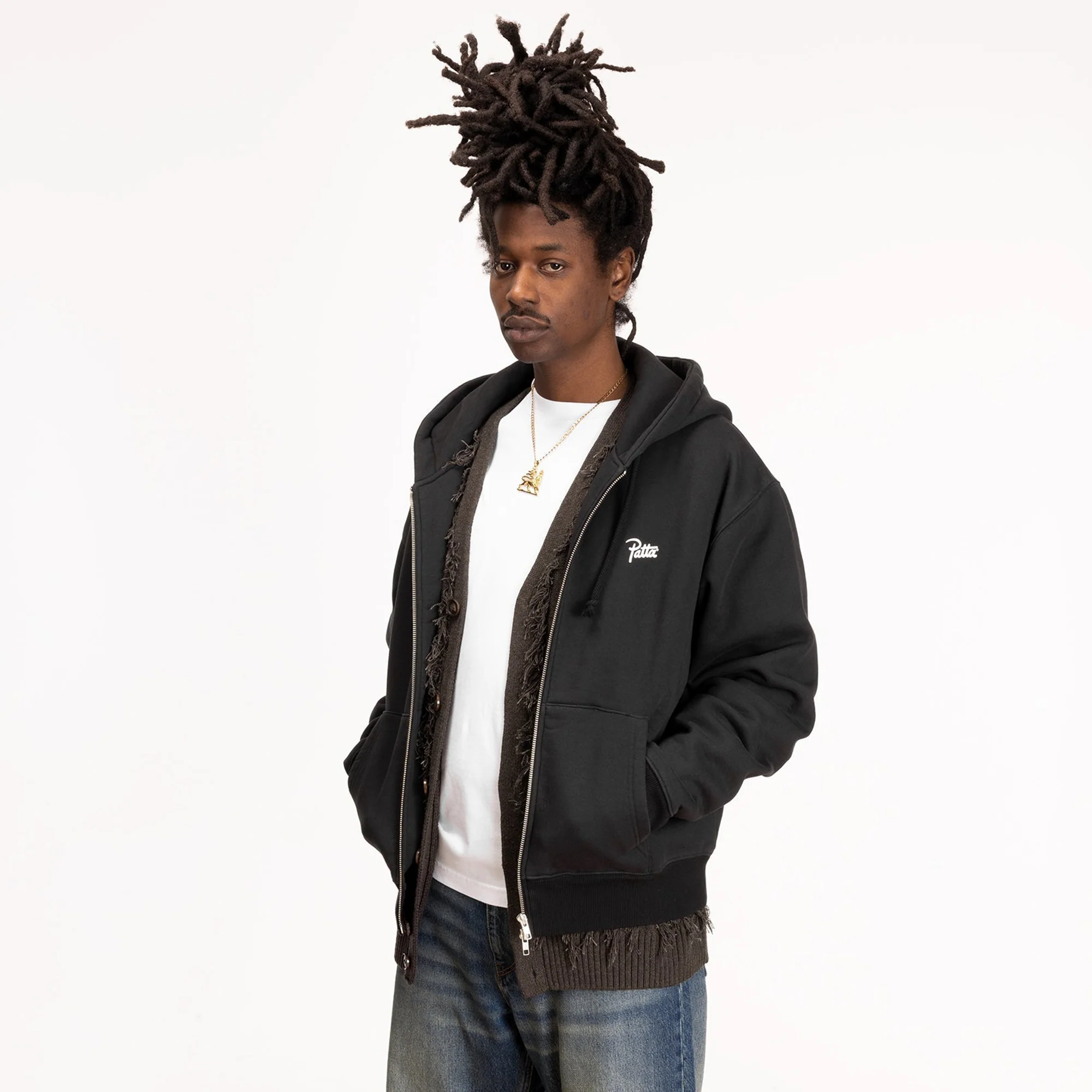 Patta Mens Classic Zip Up Hooded Sweater - Image 3
