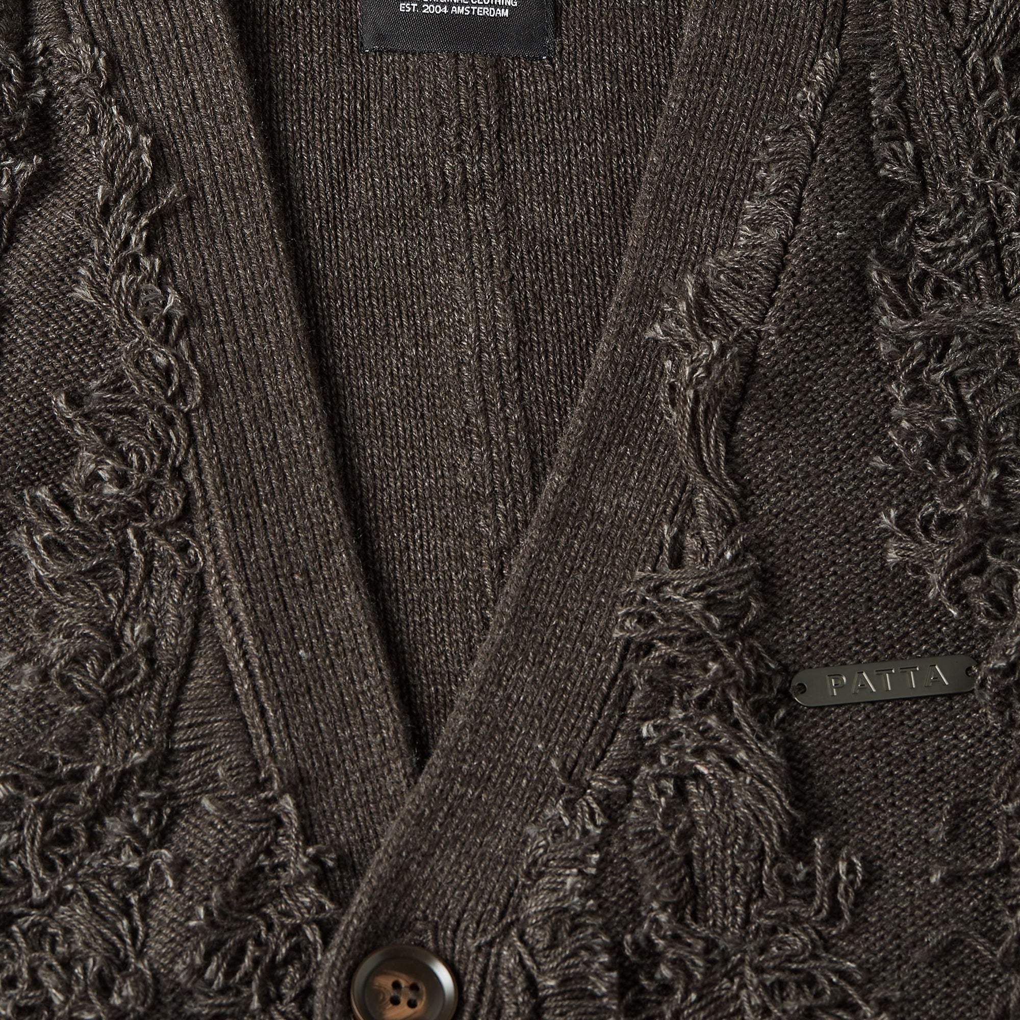 Patta Mens Fringed Knitted Cardigan - Image 4