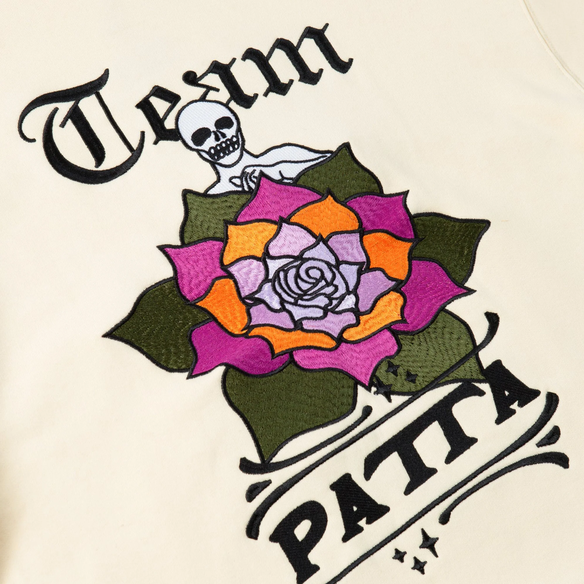 Patta Mens La Flor Hooded Sweater 'Vanilla Custard' - Image 4