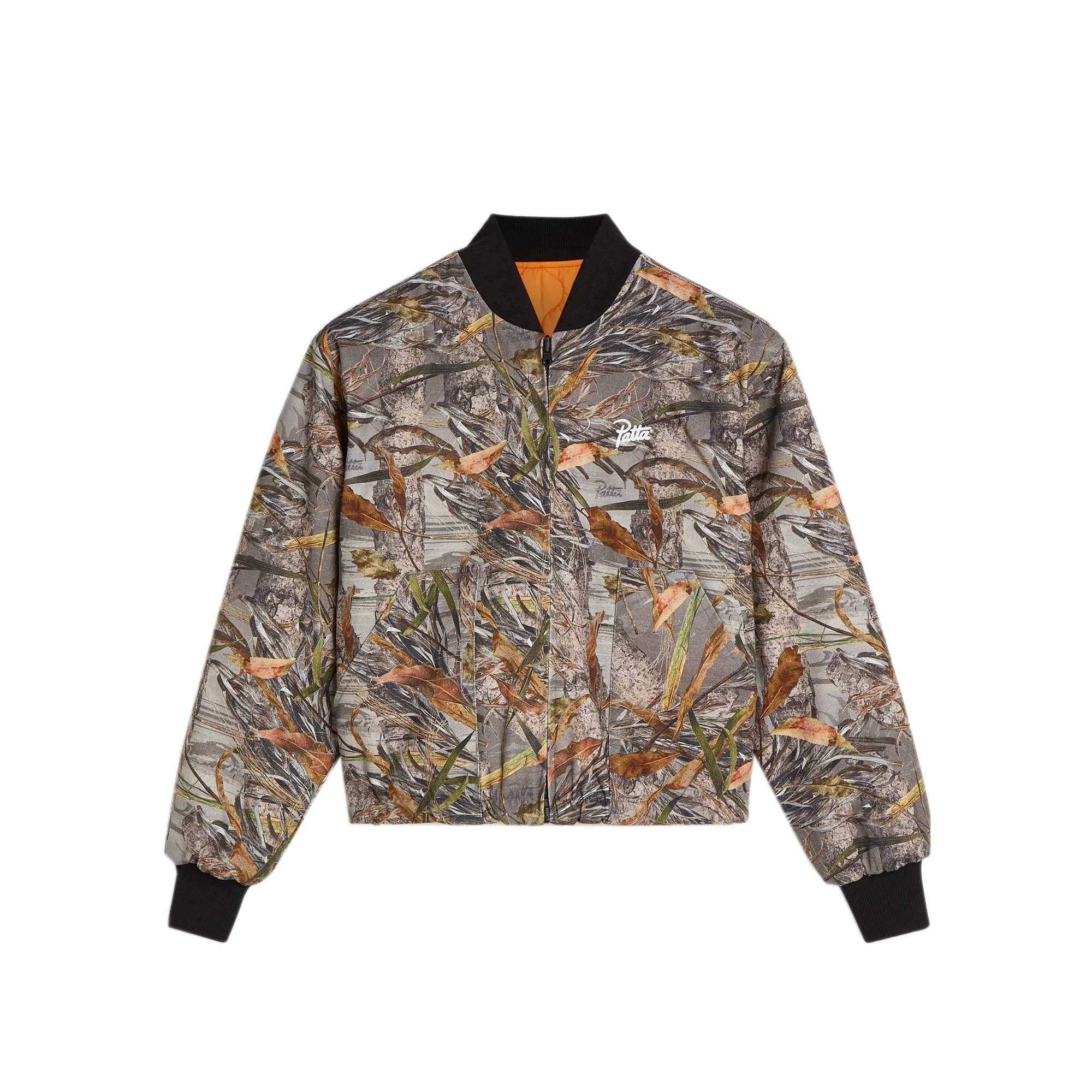 Patta Mens Natural Print Reversible Canvas Bomber Jacket