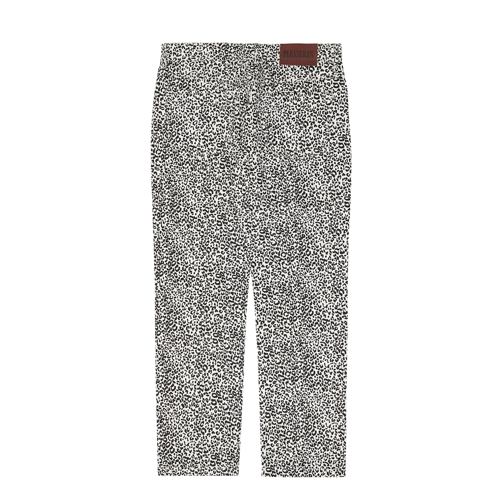 Pleasures Mens Crystal Cheetah Denim Pants 'Natural' - Image 2