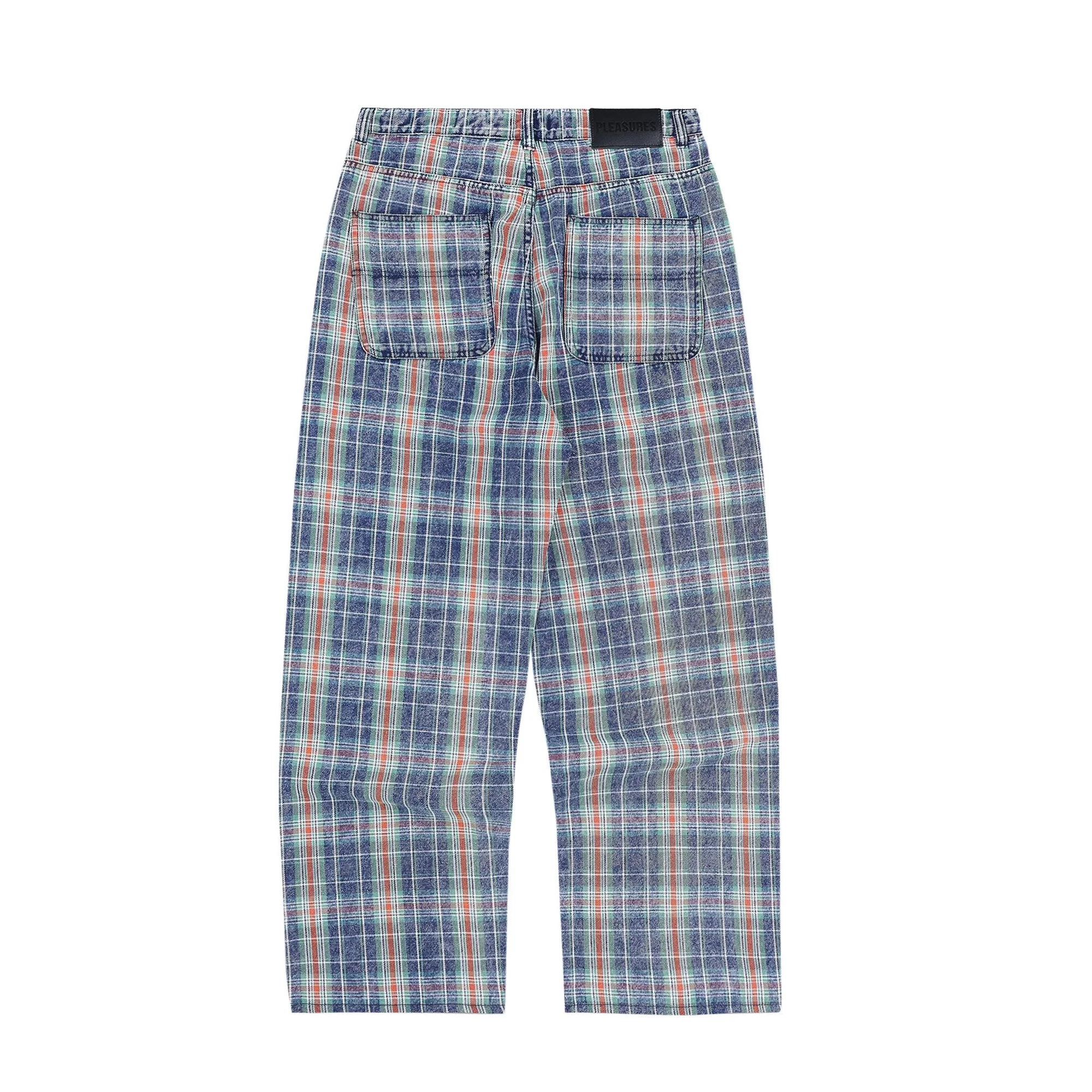 Pleasures Mens Formula Plaid Baggy Jeans - Image 2