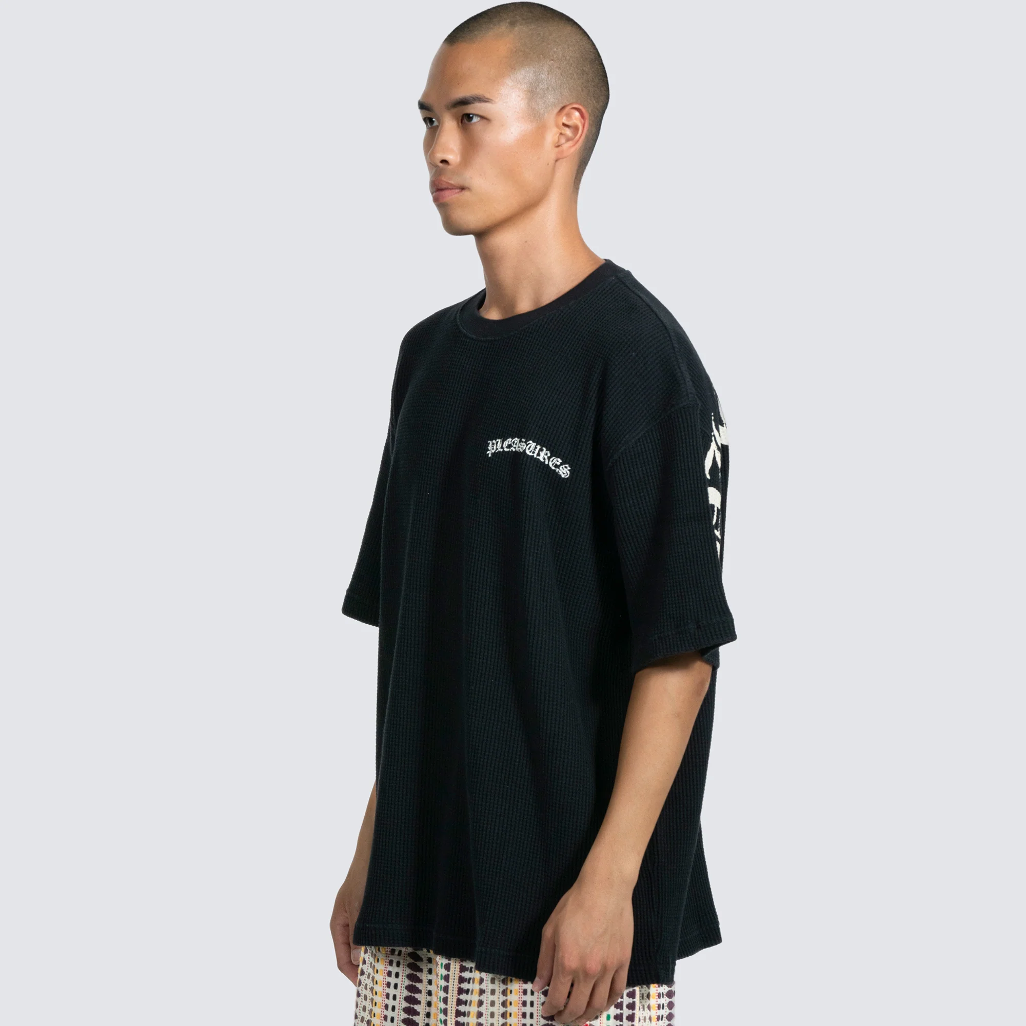 Pleasures Mens Neutral Thermal Tee - Image 4