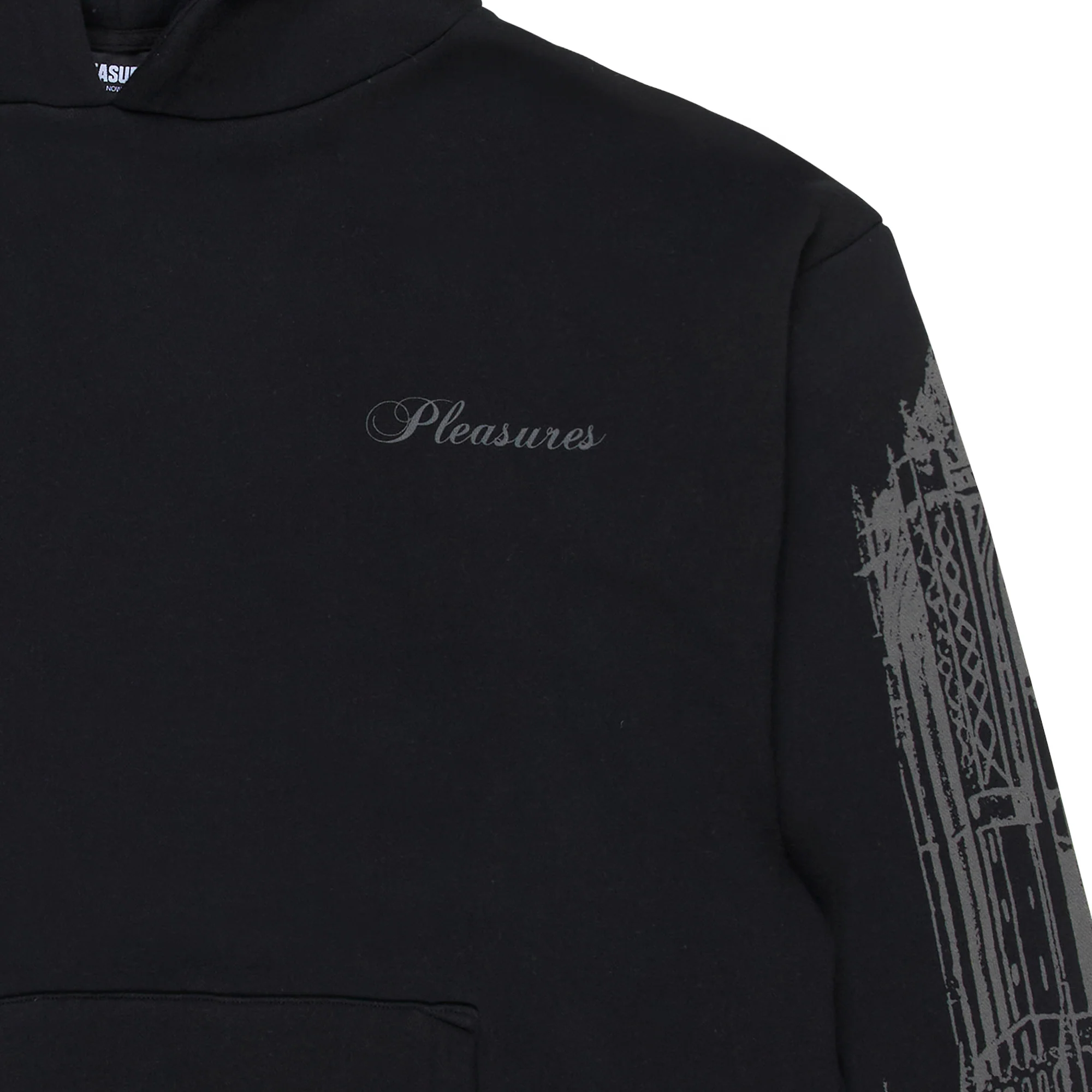 Pleasures Mens Warsaw Hoodie 'Black' - Image 3