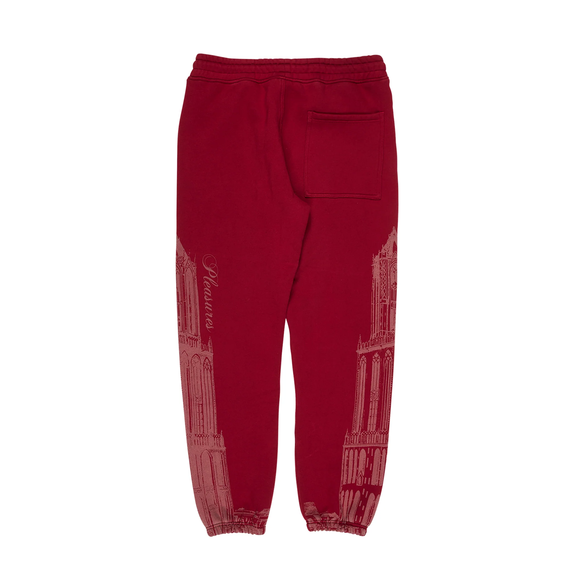 Pleasures Mens Warsaw Sweatpant 'Burgundy' - Image 2