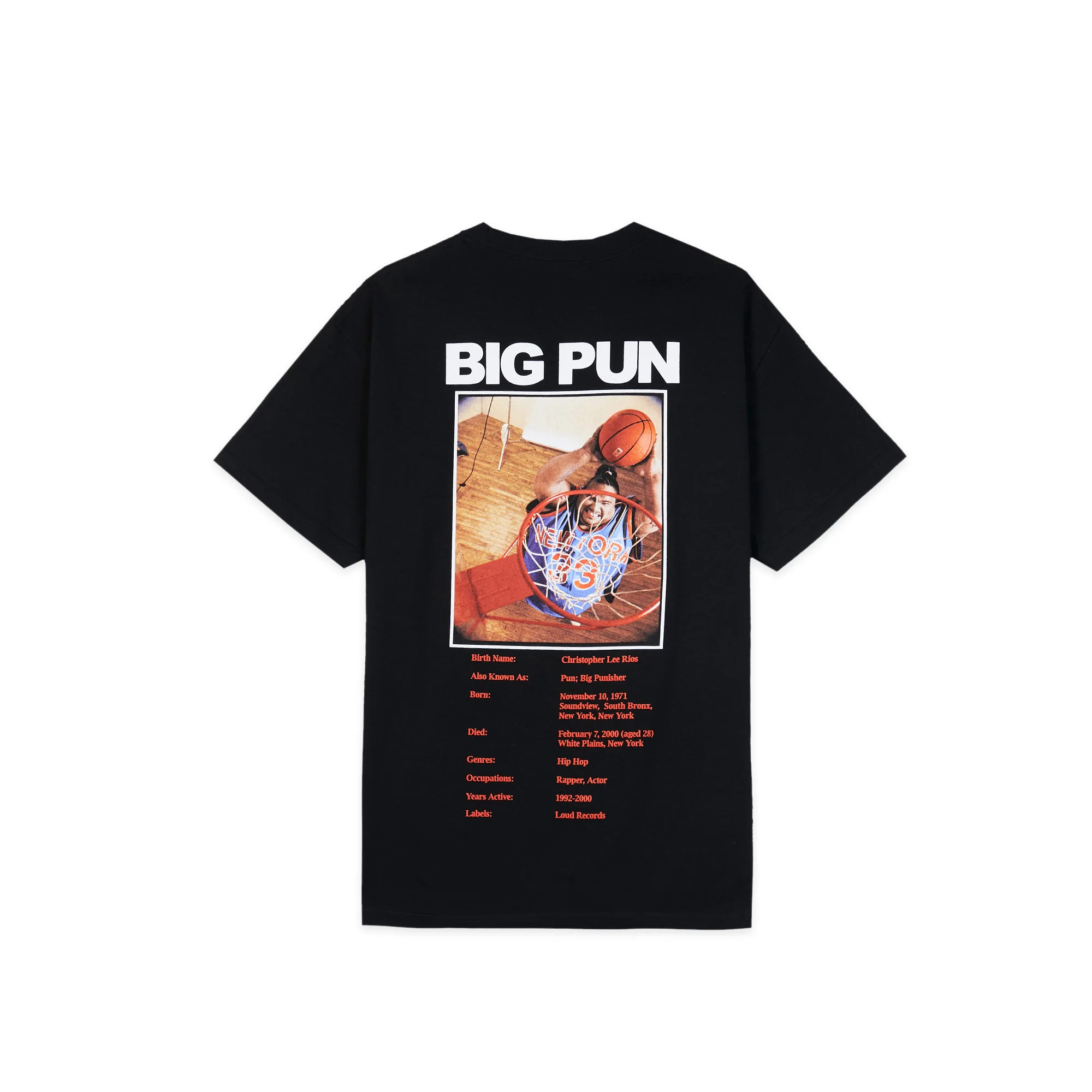 Pleasures x Big Pun Stats Tee [P19P101055] - Image 2
