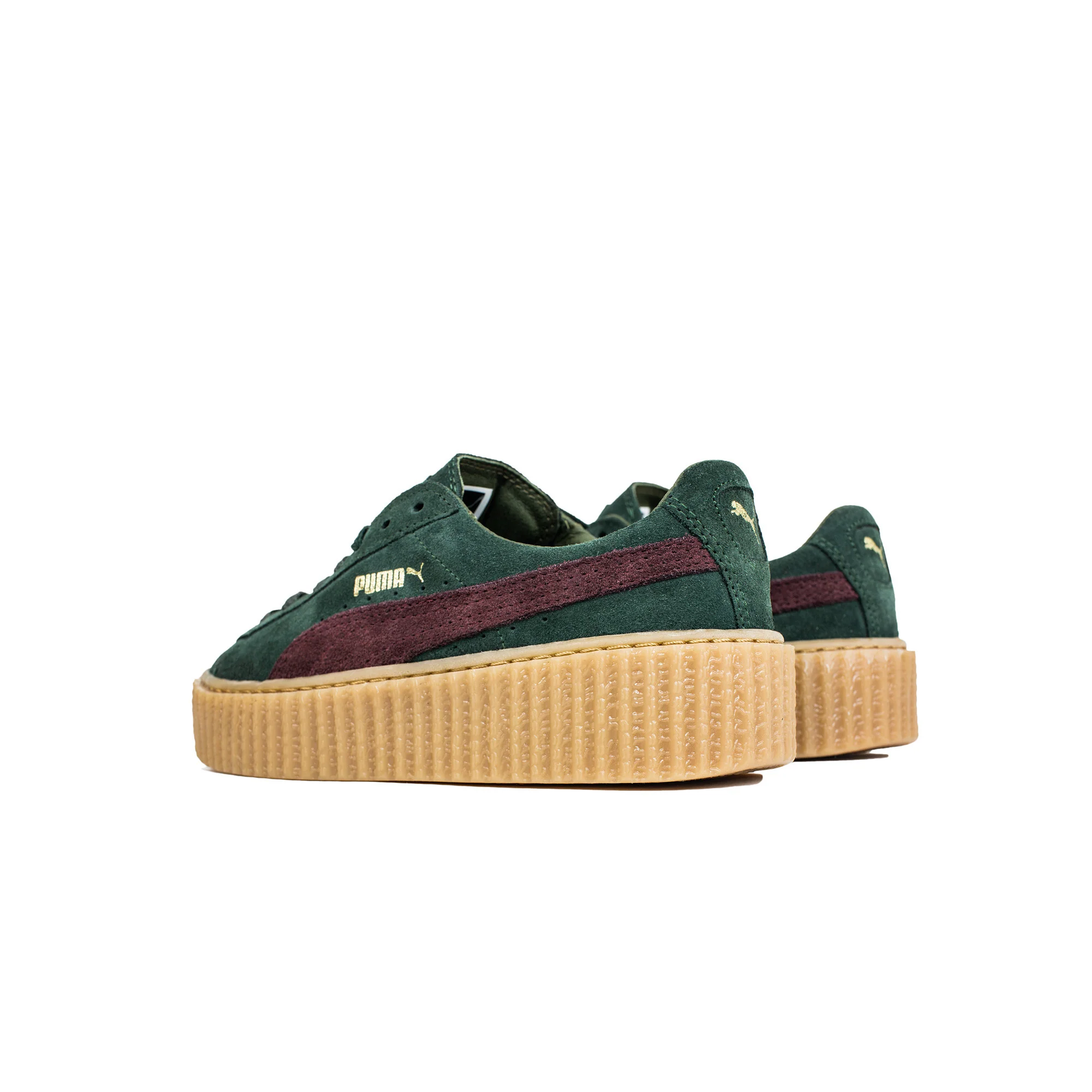 Puma by Rihanna Suede Creepers "FENTY" - Green/Bordeaux - Image 3