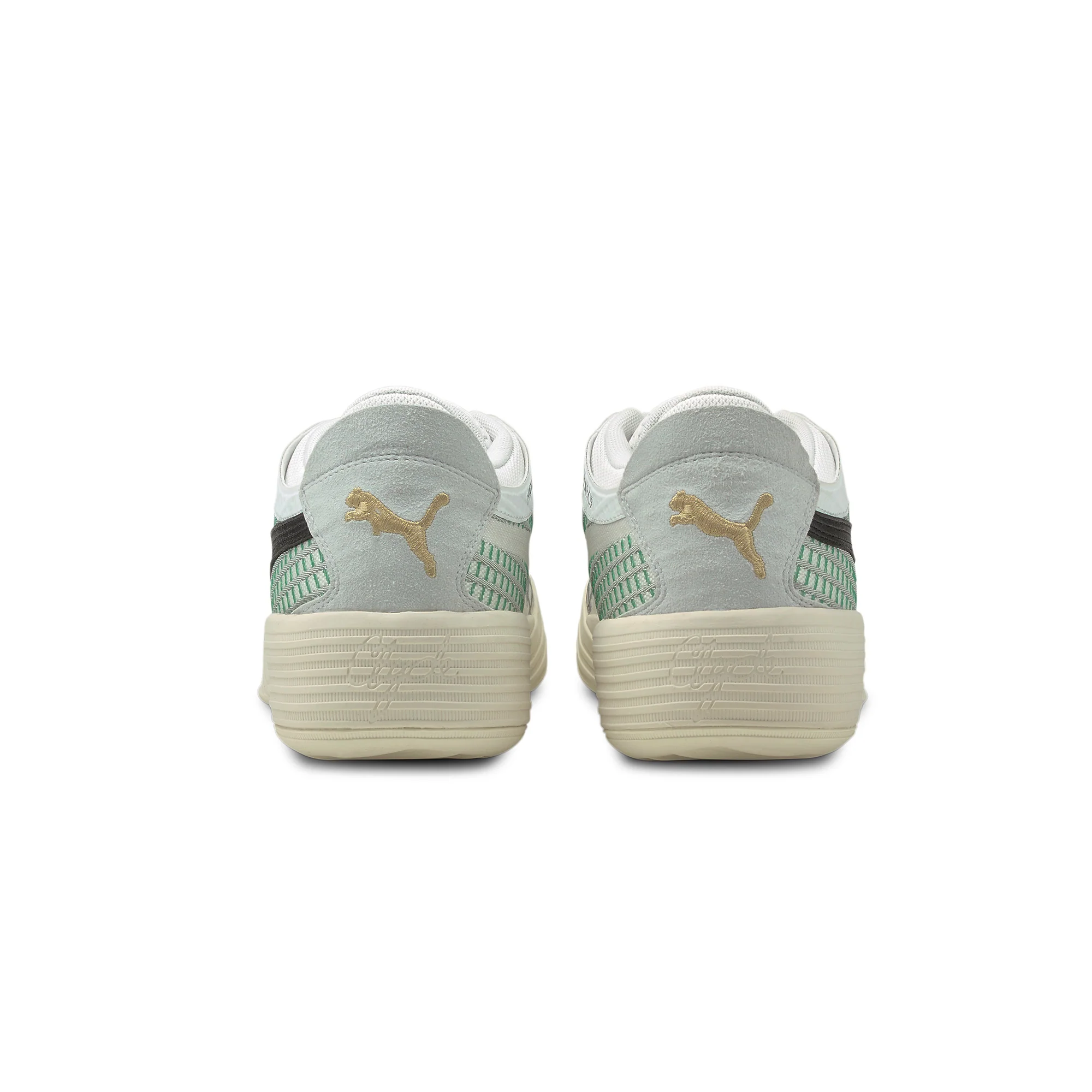 Puma Mens Clyde All-Pro Coast 2 Coast Shoes 'Puma White/Power Green' - Image 3
