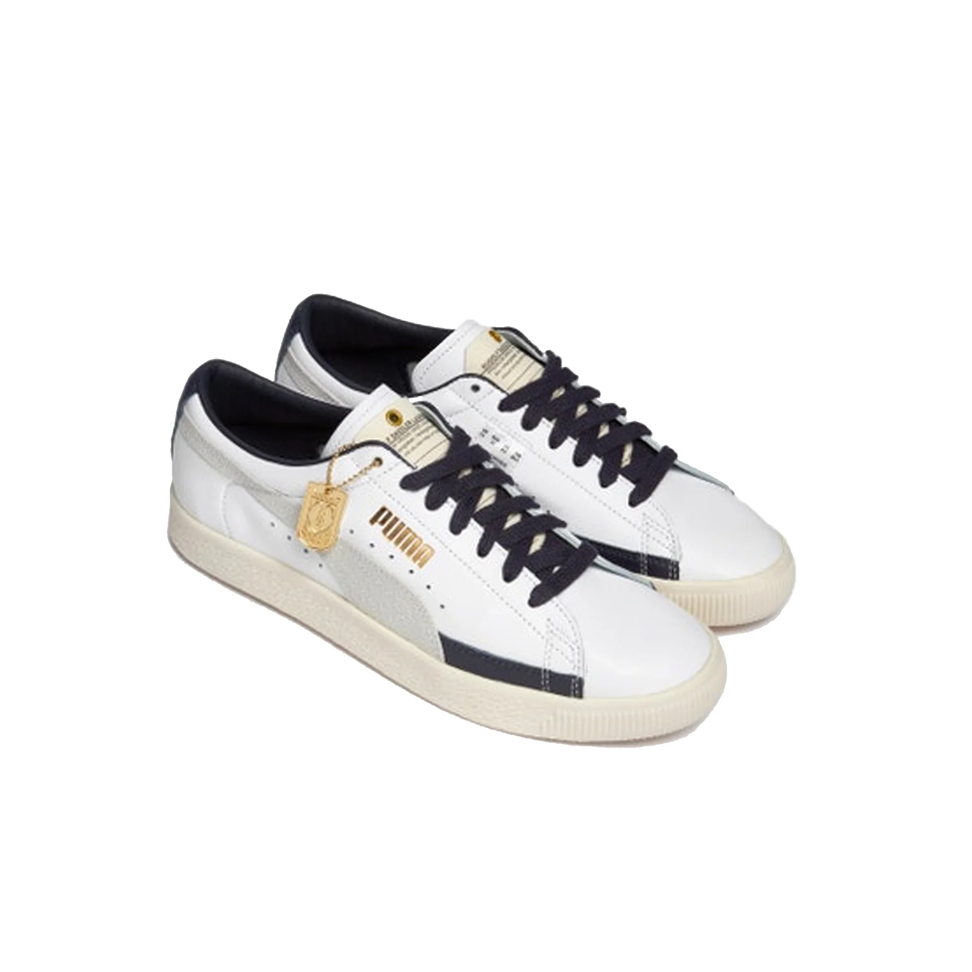 Puma Mens Basket VTG RDL LB Shoes 'Puma White/Puma New Navy' - Image 2