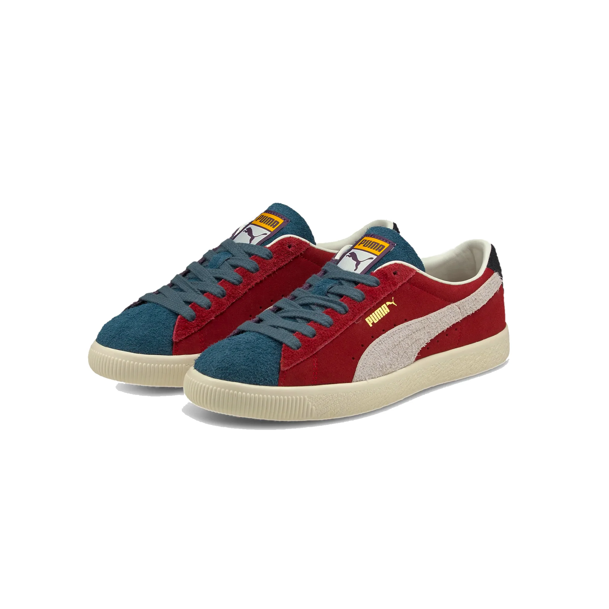 Puma Mens Suede VTG WTFormstripe Shoes 'Int Red-Sweet Grape-Int Blue' - Image 2