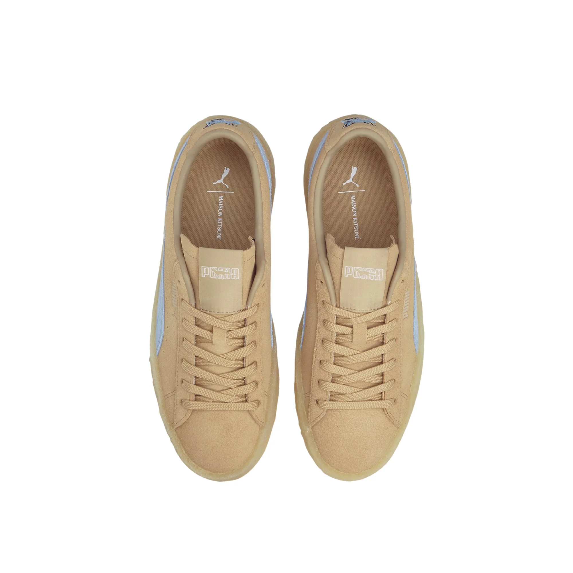 Puma Mens Suede Crepe Kitsune Shoes 'Traverine-Chambray Blue' - Image 4