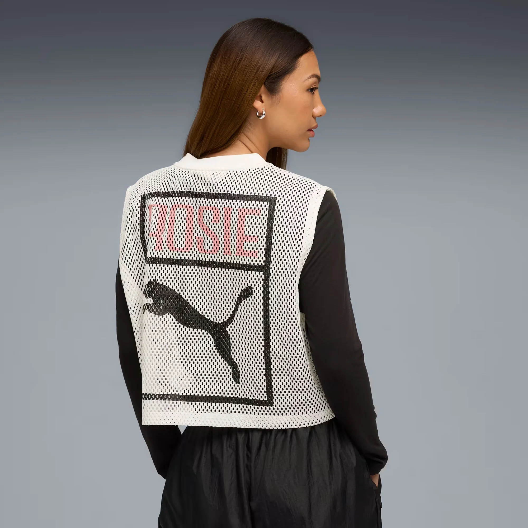 Puma x Rosé Womens Relaxed Mesh Top - Image 3