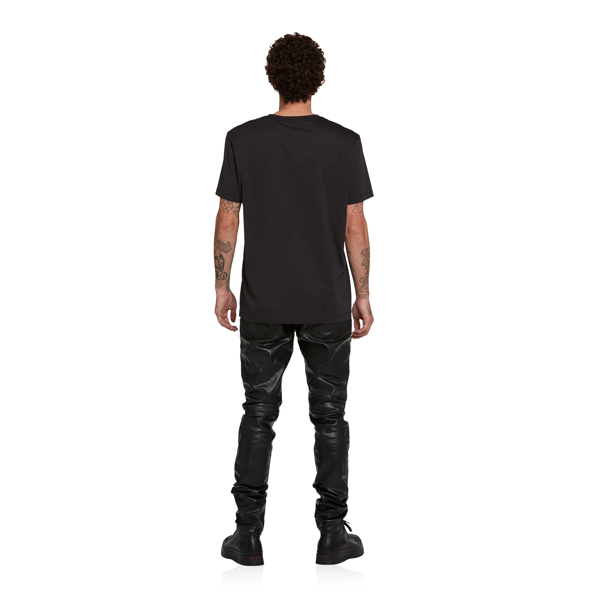 Purple Brand Mens Black Patent Leather Film Jeans - Image 4