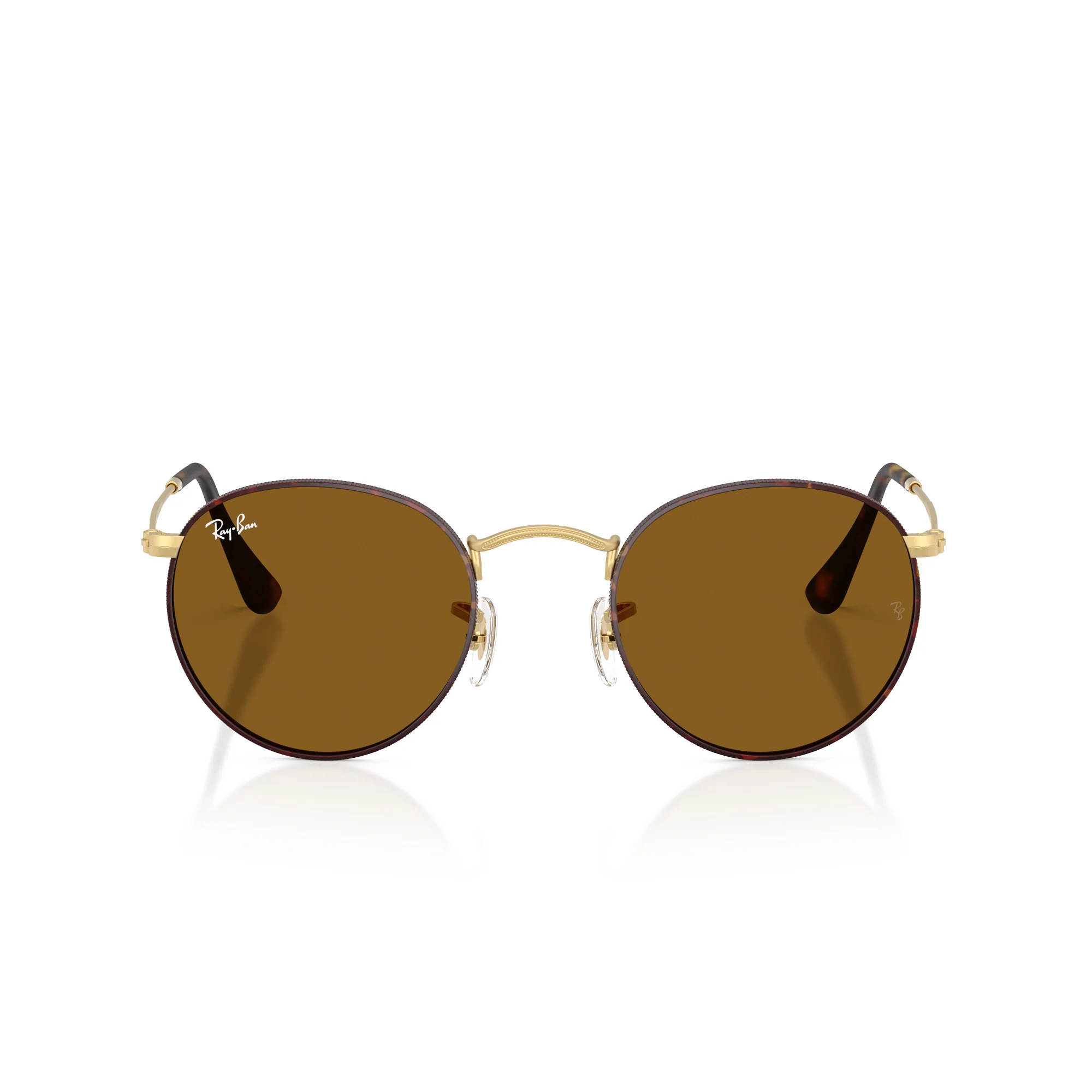 RAY-BAN Round Metal Matte Havana On Matte AR W/ Brown Sunglasses