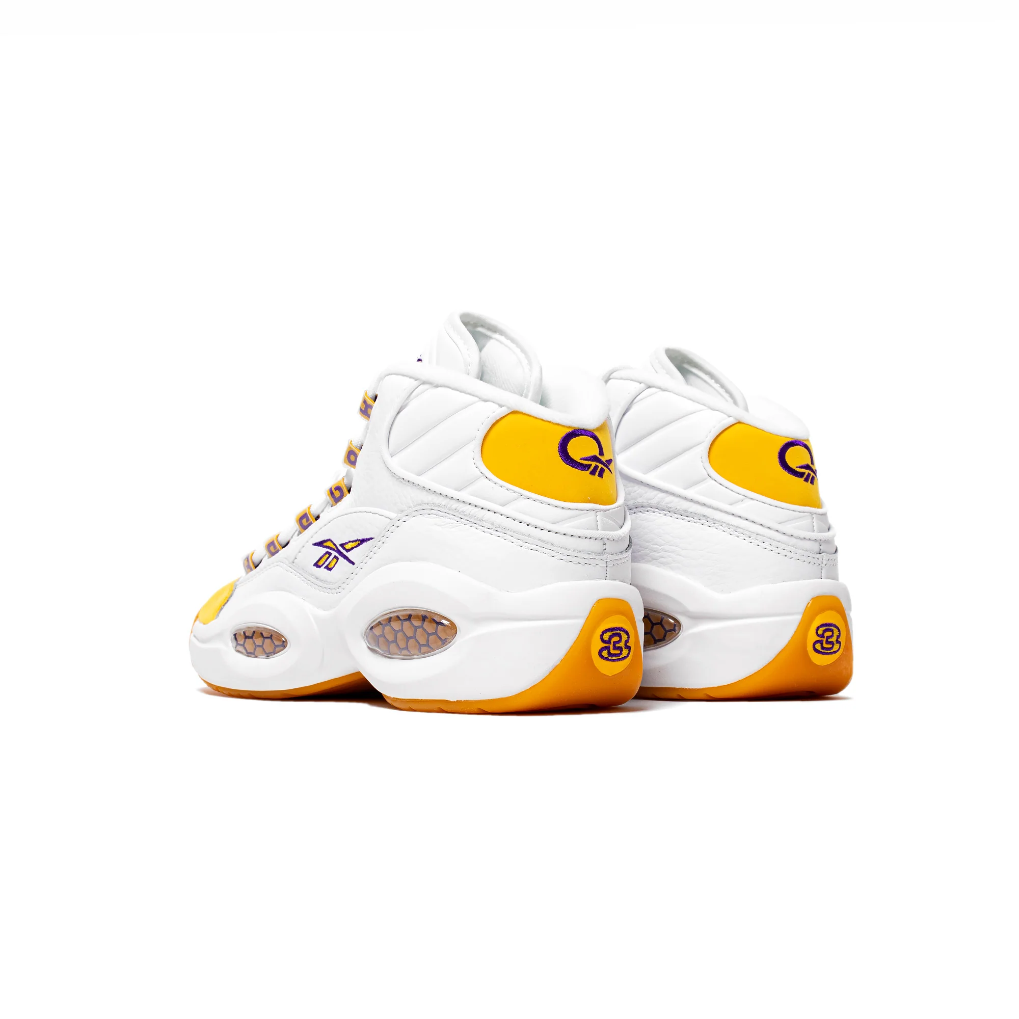 Reebok Mens Question Mid 'Yellow Toe' Shoes - Image 3