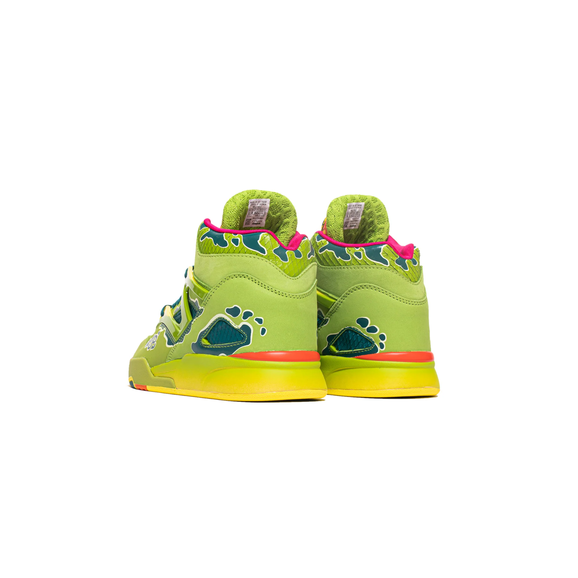 Reebok Mens Pump Omni Zone II Shoes Ultra Lime/Heritage Teal - Image 3