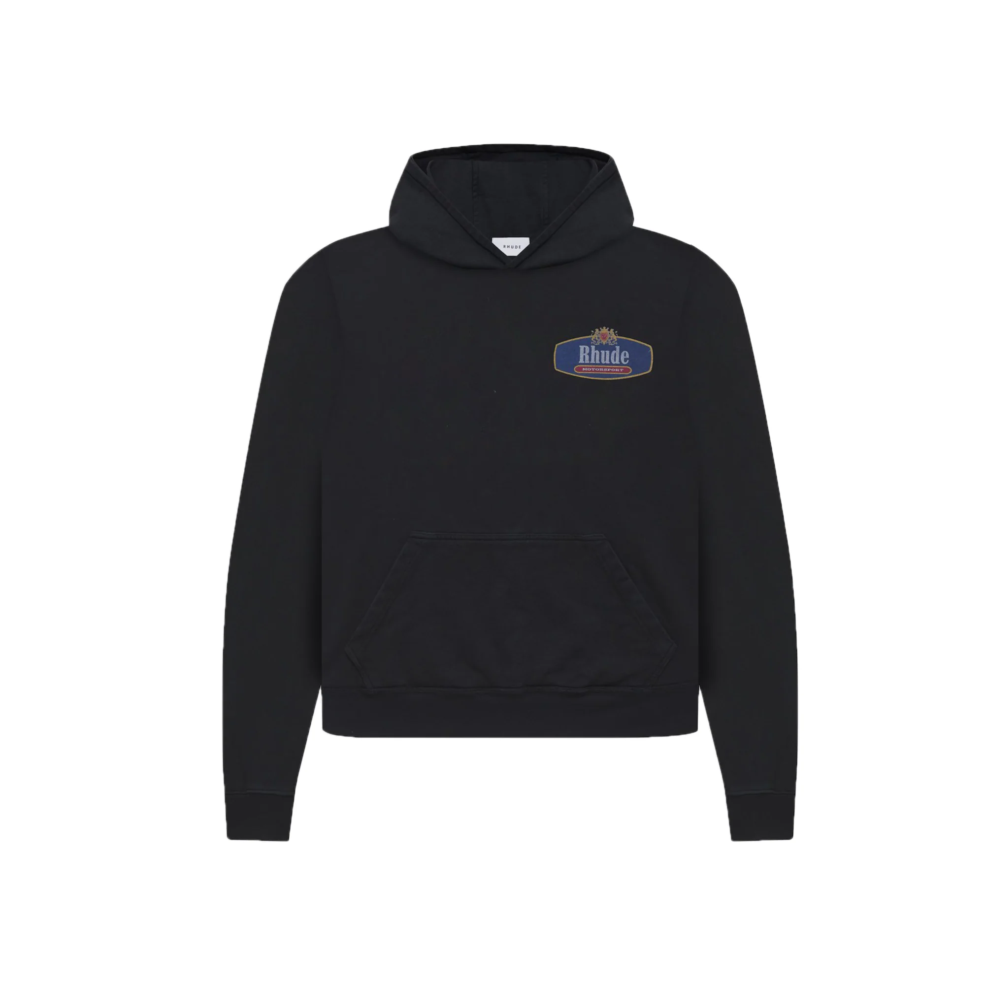 Rhude Mens Racing Crest Hoodie 'Black'