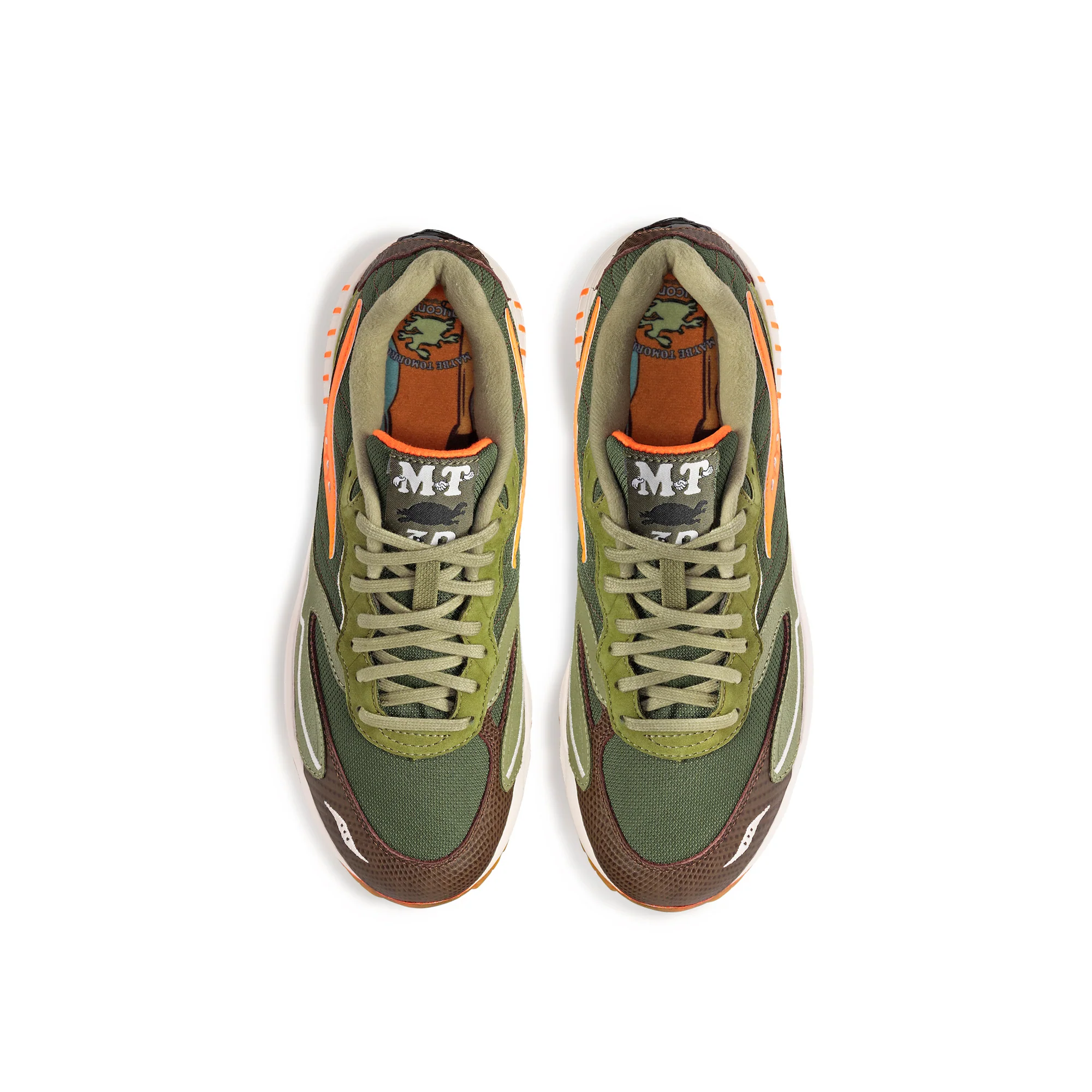 Saucony x Maybe Tomorrow Mens 3D Grid Hurricane ' Tortoise' Shoes - Image 2